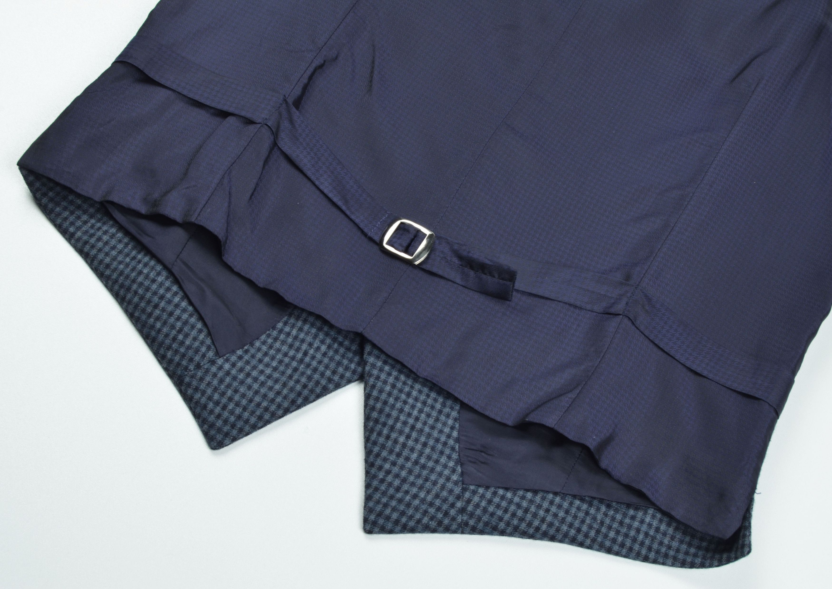 Hackett Hackett Mayfair Gunclub Flan Wool Gray Navy Check Vest Size 36R - 9 Thumbnail