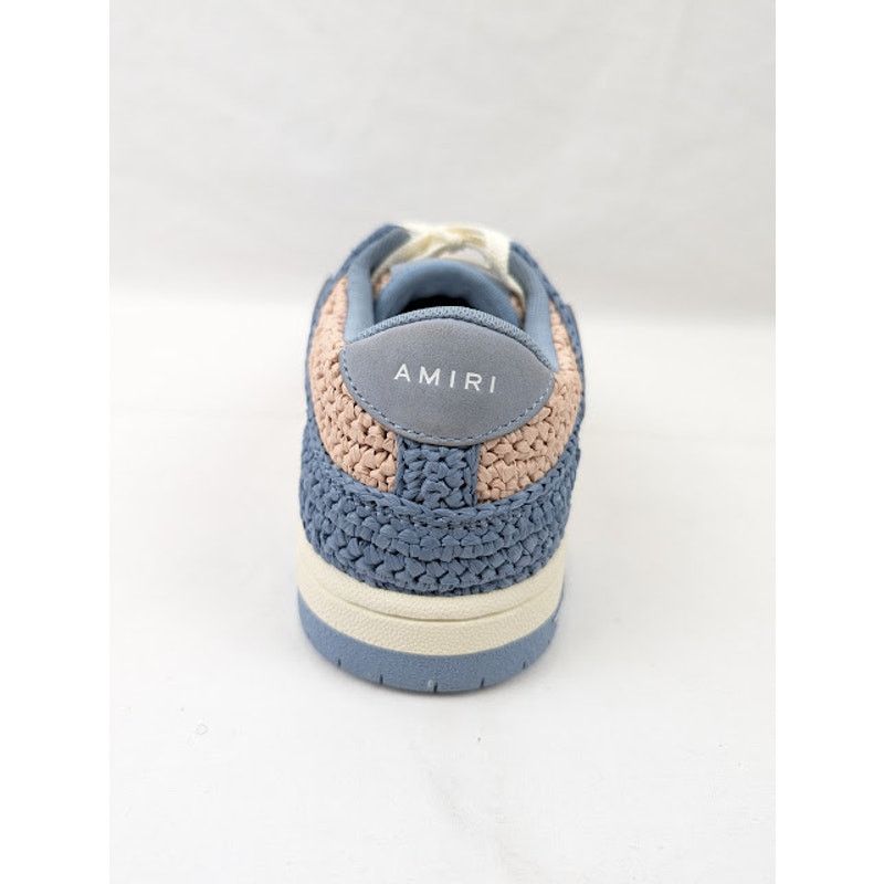 Amiri o1rshd1 Raffia Skelton Low-Top Sneakers in Blue Size US 8 / EU 41 - 10 Thumbnail