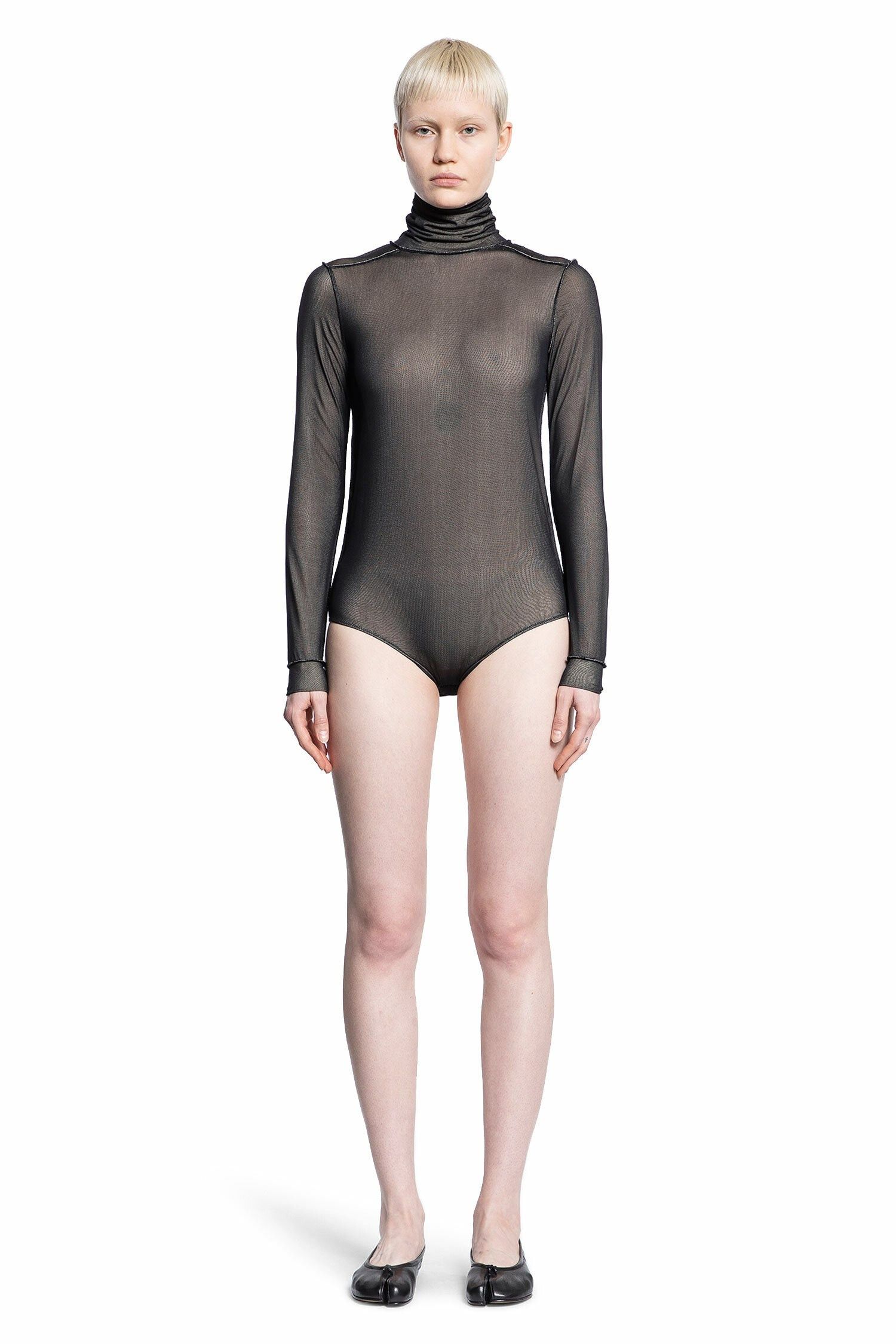 Maison Margiela o1y0625 Turtleneck Bodysuit in Black Size XS / US 0-2 / IT 36-38 - 1 Thumbnail