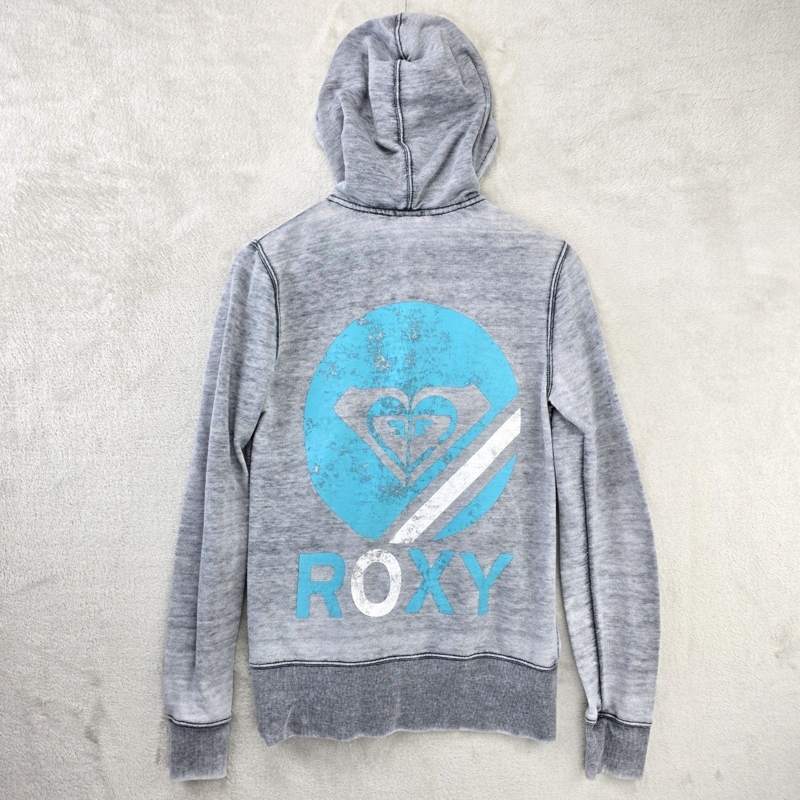 Quiksilver Quiksilver Roxy Zip Up Sweater Women Small Heather Gray Y2K Size S / US 4 / IT 40 - 1 Thumbnail