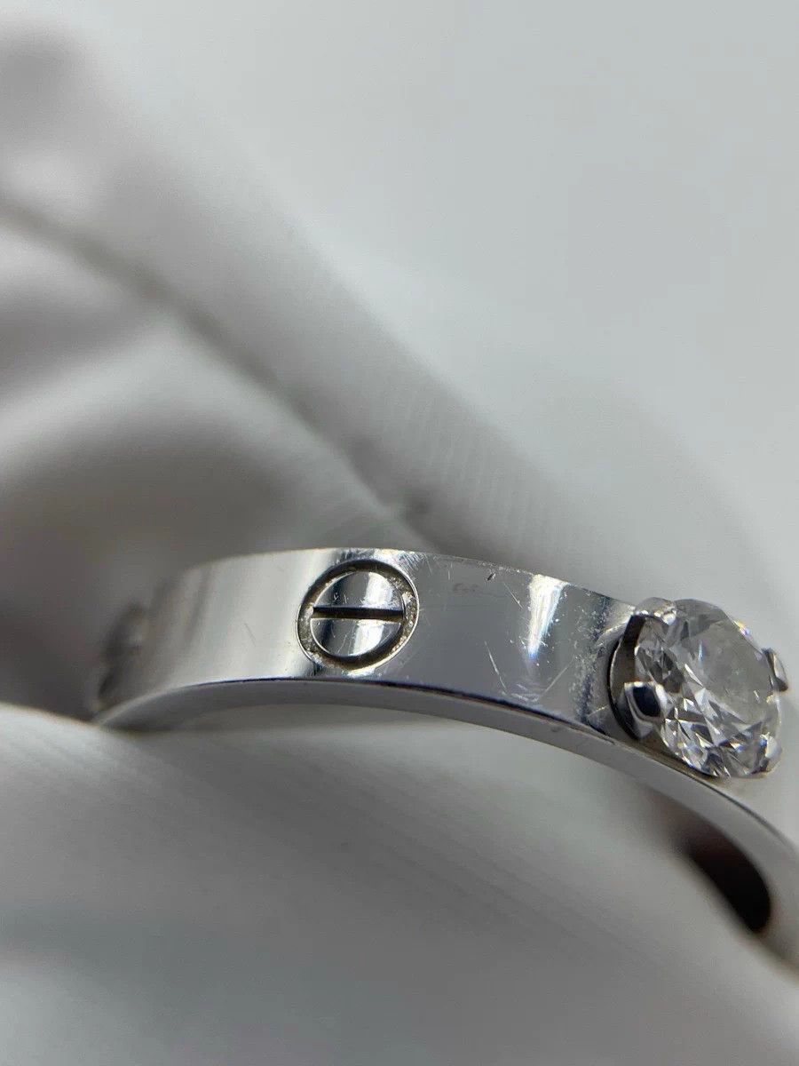 Cartier Cartier 18 White Gold Love Narrow 0.26ct Diamond Ring 56 Size ONE SIZE - 8 Thumbnail