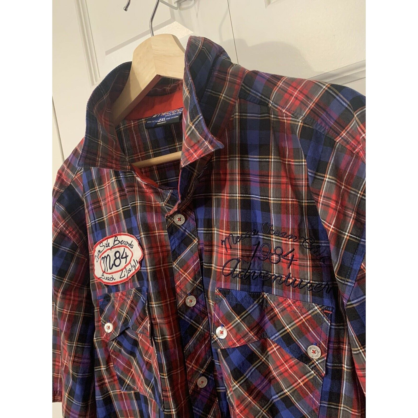 Mecca Vtg MECCA Men's Size 2XL RED PLAID Button Front Short Sleeve Size US XXL / EU 58 / 5 - 9 Thumbnail