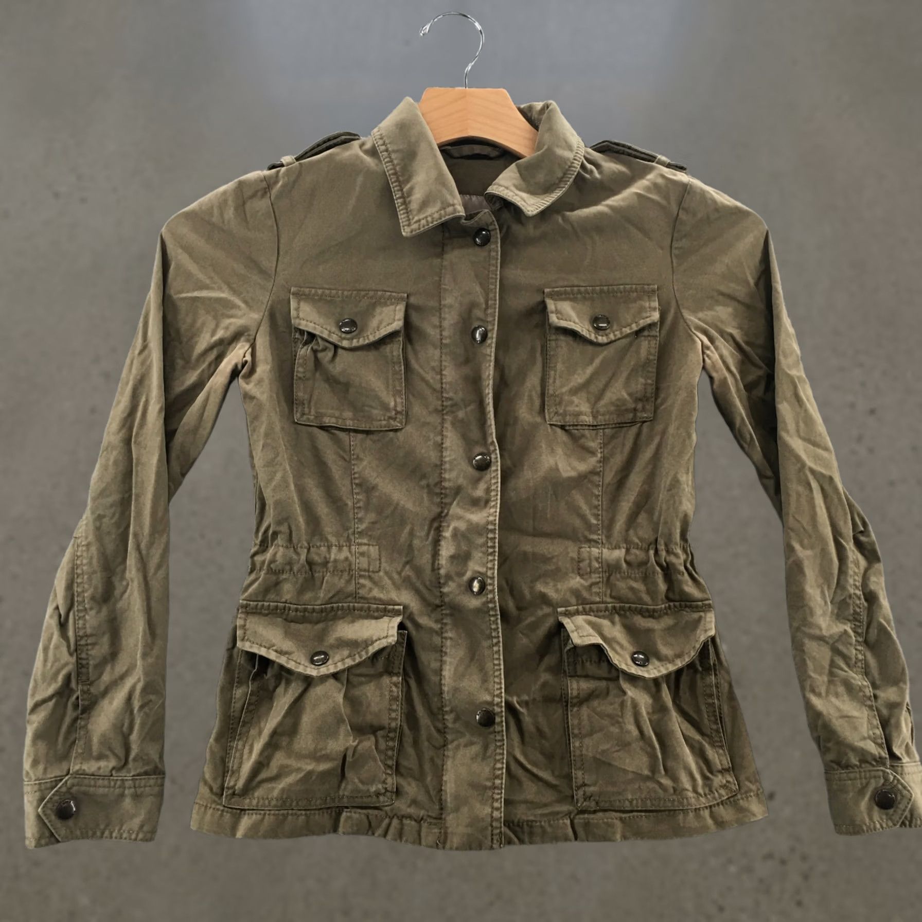 Banana Republic Banana Republic Utility Jacket Womens XS Green Snap Buttons Pocket Casual Collar Jacket Size XS / US 0-2 / IT 36-38 - 1 Thumbnail
