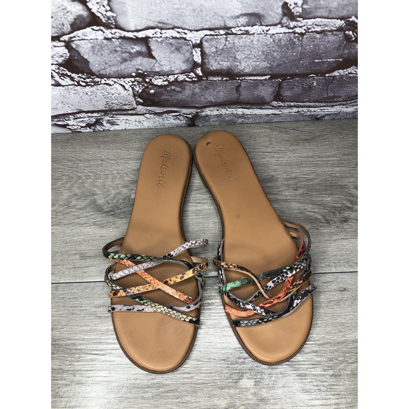 Madewell Madewell Tracie MultiColor Leather Snake Print Strappy Sanda Size US 9 / IT 39 - 2 Thumbnail