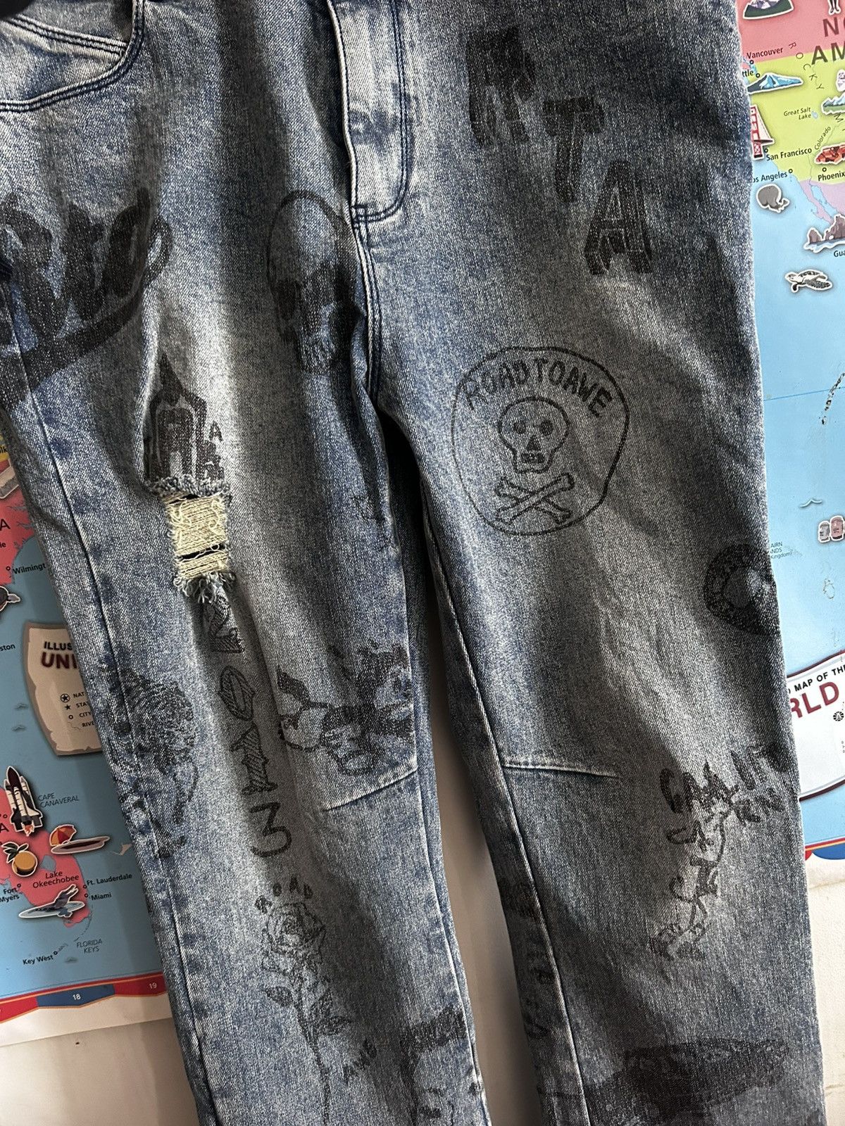 Rta Rta vintage style graffiti denim luxury designer jeans Size US 34 / EU 50 - 3 Thumbnail