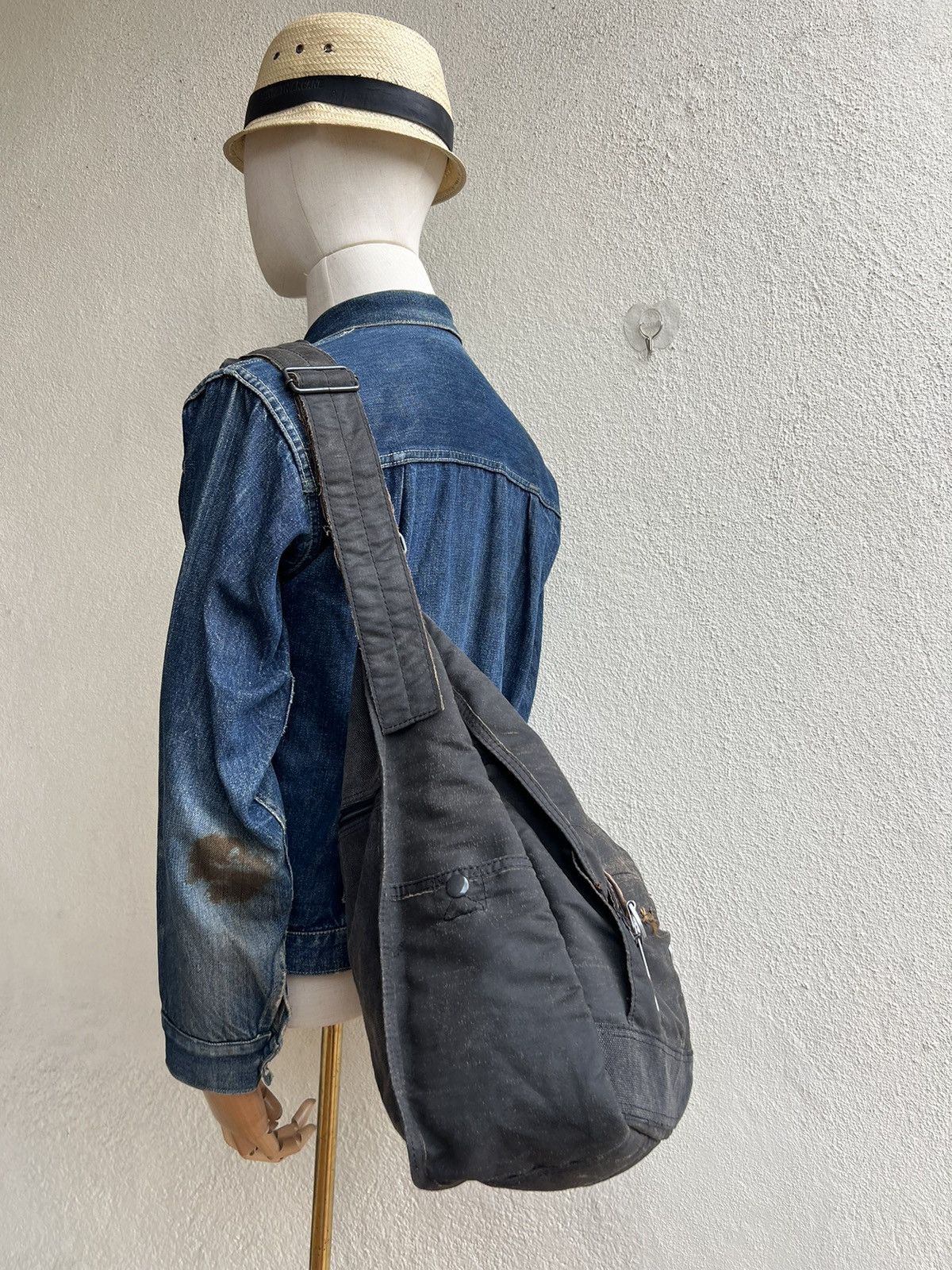 Vintage RARE! Vintage Tough Jeans Military Distress Wax Large Bag Size ONE SIZE - 9 Thumbnail