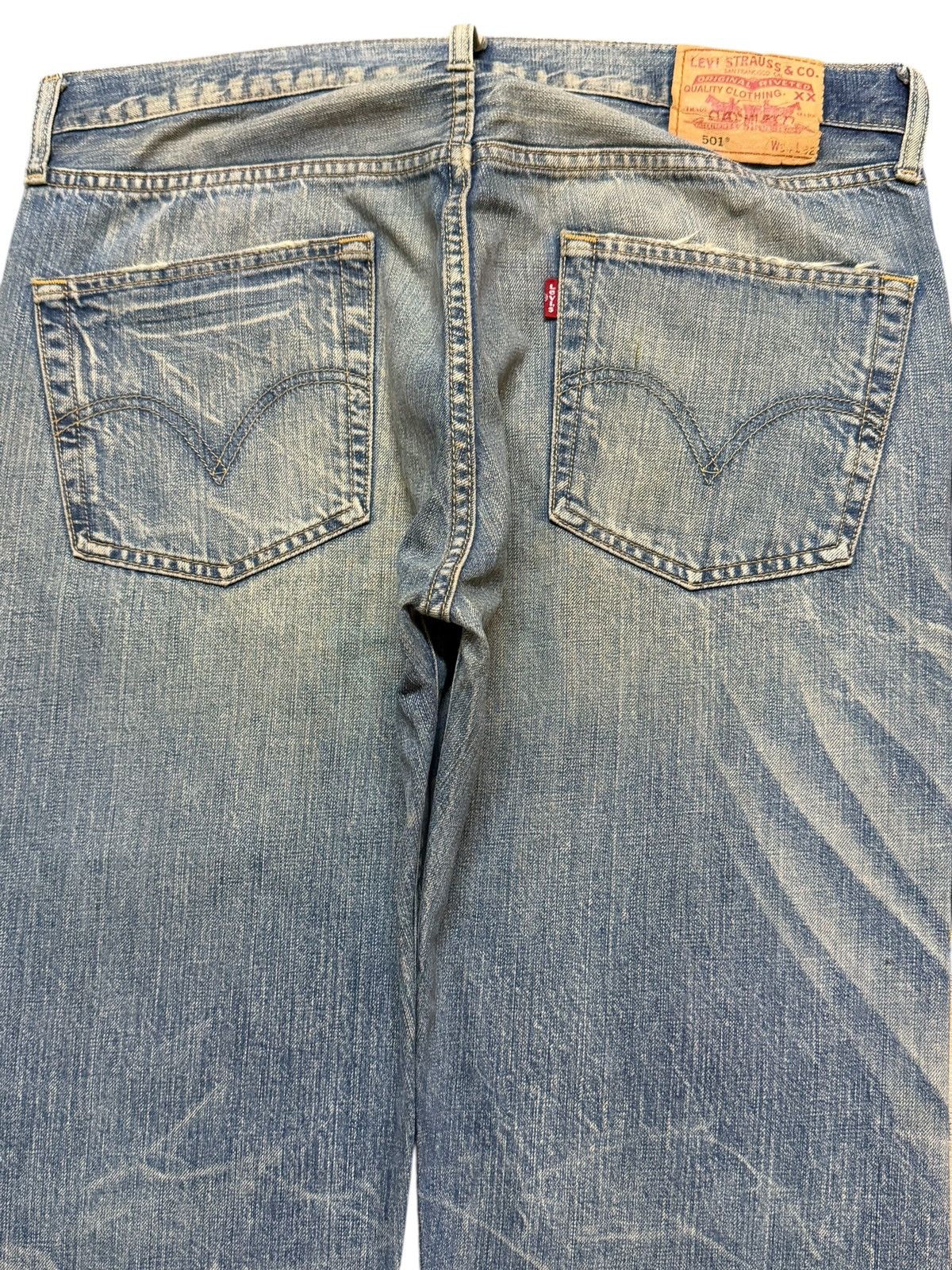Levi's Vtg 90s Levis 501 Mud Wash Faded Whisker Wide Leg Straight Size US 36 / EU 52 - 5 Thumbnail