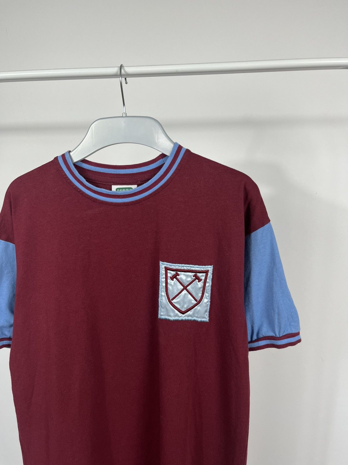 Vintage West Ham Retro Shirt #6 Score Draw Claret Blue M Size US M / EU 48-50 / 2 - 2 Thumbnail
