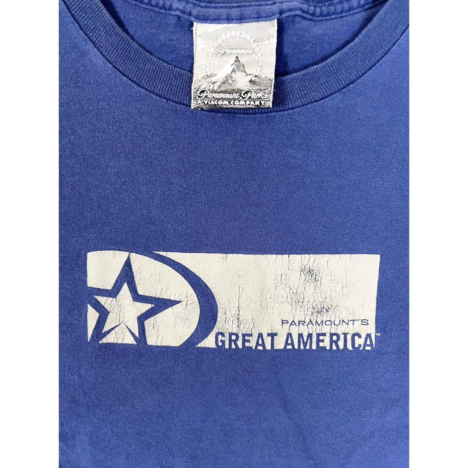 Greats VINTAGE Paramount's Great America Long Sleeve Shirt Mens Large Blue Made In USA Size US L / EU 52-54 / 3 - 2 Thumbnail