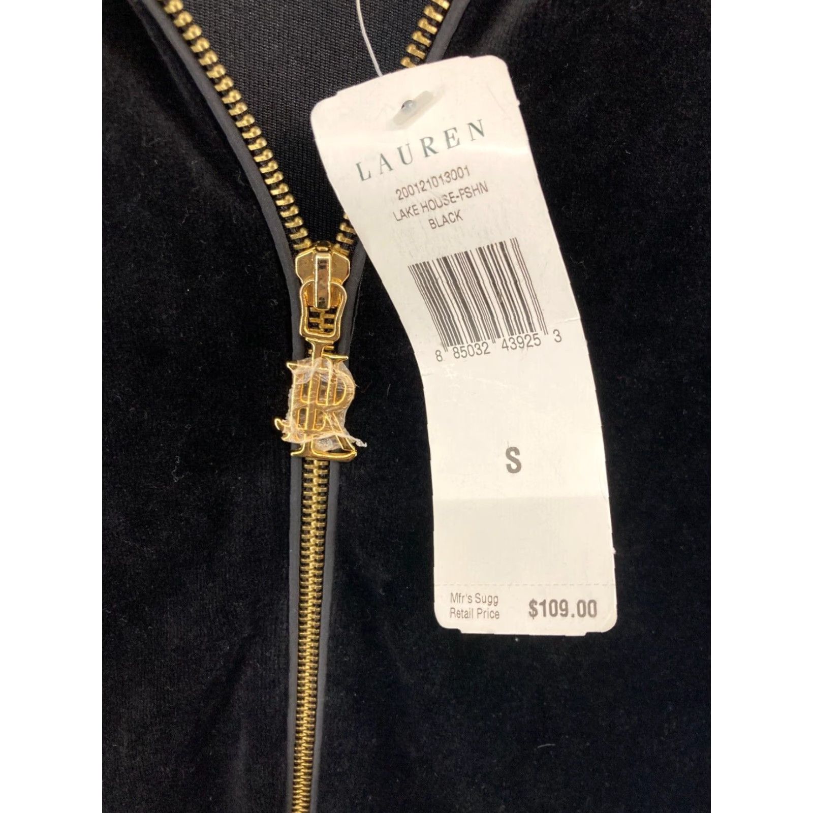 Ralph Lauren VINTAGE Lauren Ralph Lauren Full Zip Velvet Velour Jacket Womens Petite S Black Crest Size S / US 4 / IT 40 - 5 Thumbnail