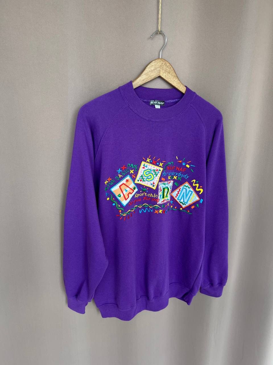 Vintage NAF NAF Embroidered Big Logo Sweatshirt Mens Size M/L Size US L / EU 52-54 / 3 - 5 Thumbnail