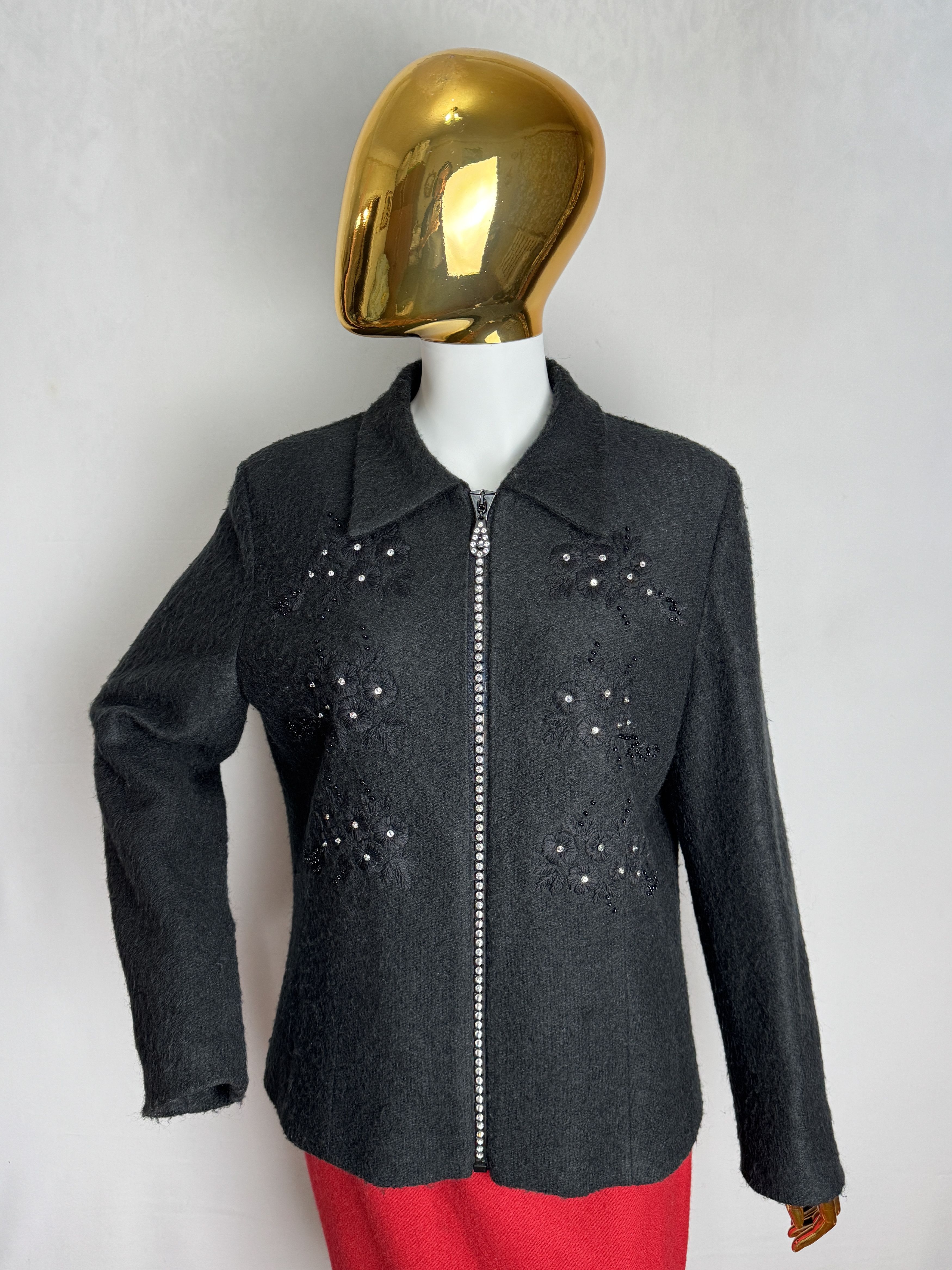 Swarovski Vintage Swarovski embellished women’s wool-mohair jacket Size L / US 10 / IT 46 - 9 Thumbnail