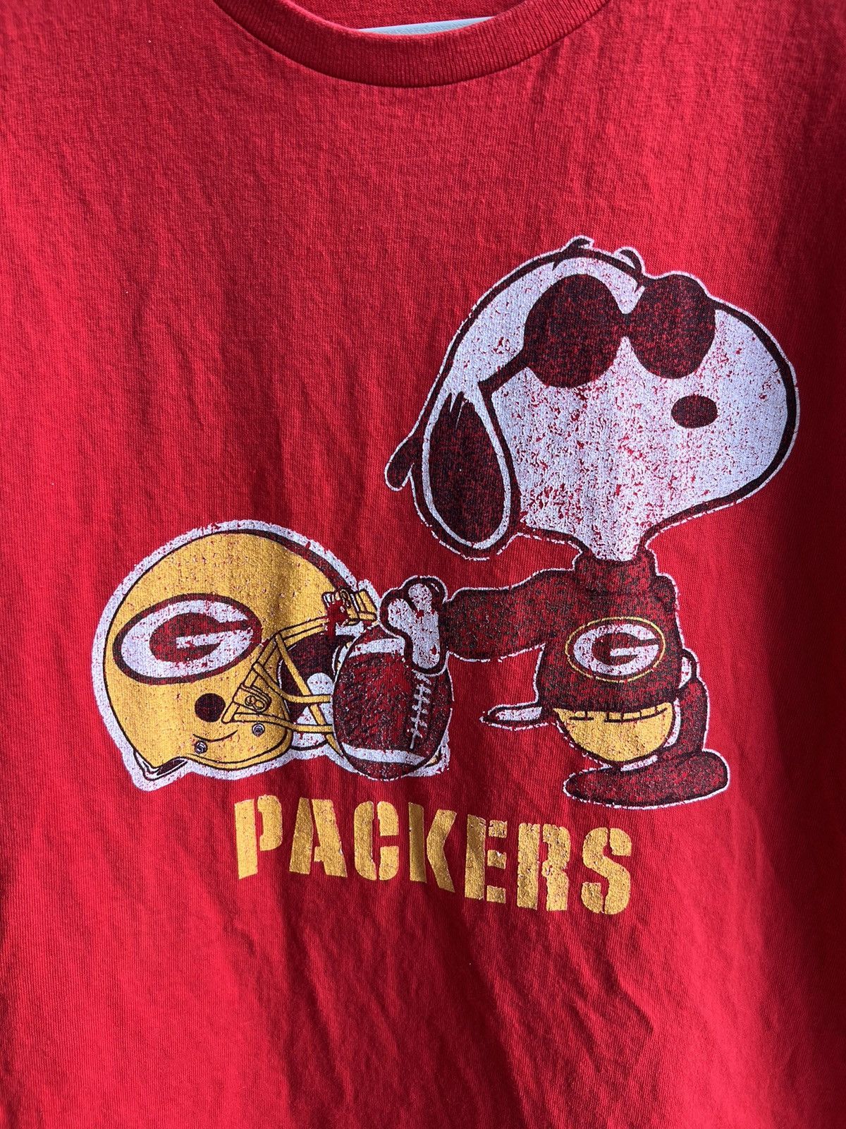 NFL × Peanuts × Vintage Snoopy Joe Cool Green Bay Packers Shirt Size US XXL / EU 58 / 5 - 2 Thumbnail