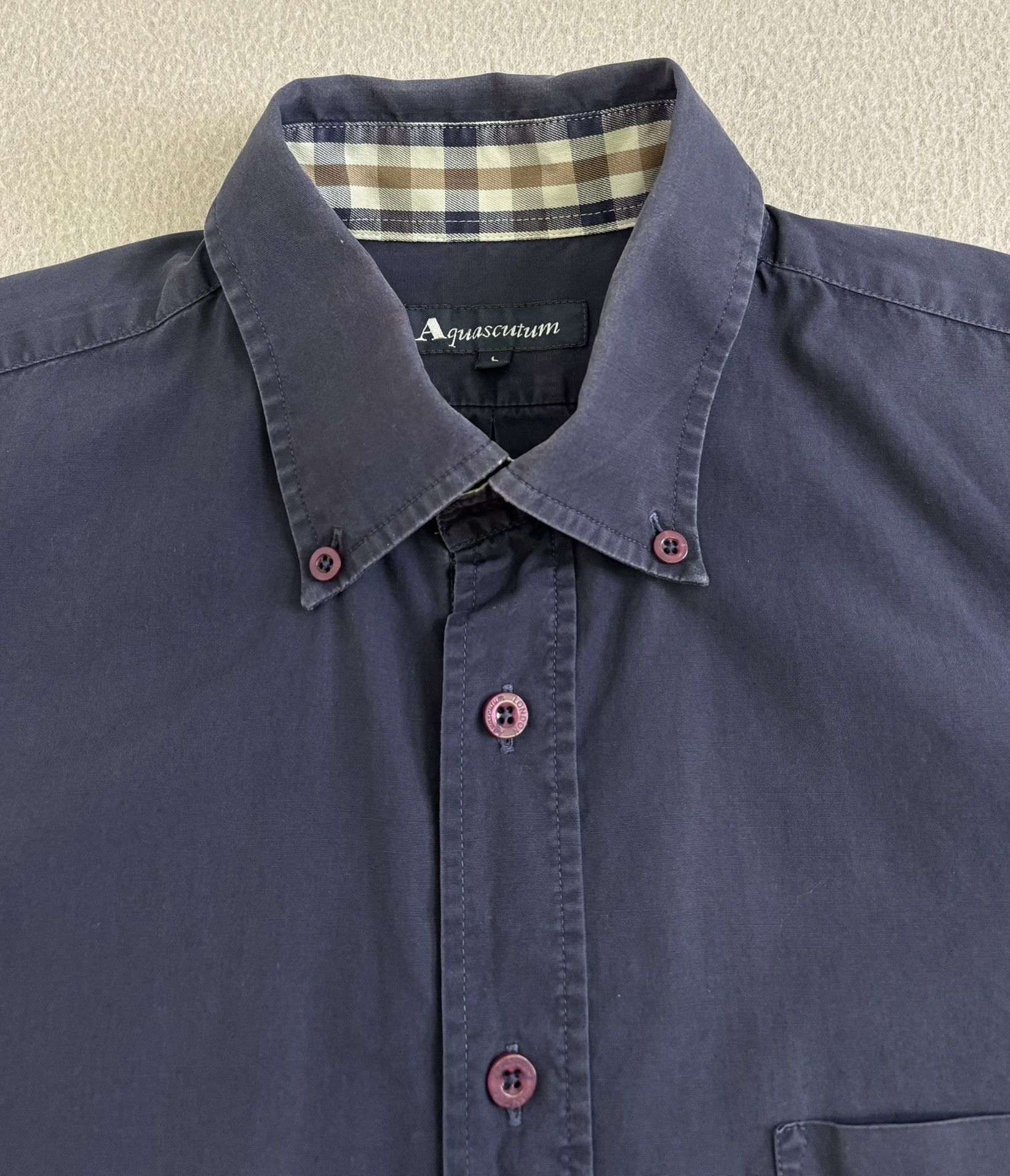 Aquascutum Aquascutum navy short shirt large Size US L / EU 52-54 / 3 - 12 Thumbnail