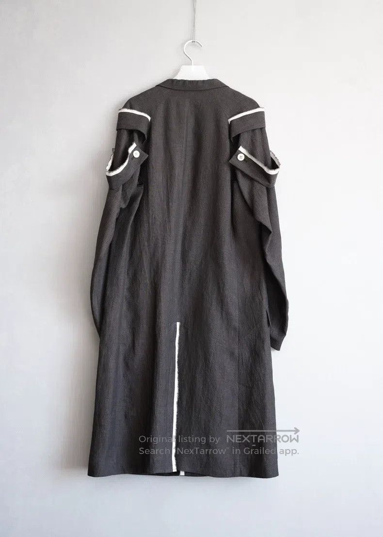 Yohji Yamamoto Yohji Yamamoto Shoulder Patch White Edge Linen Coat Size US S / EU 44-46 / 1 - 3 Thumbnail