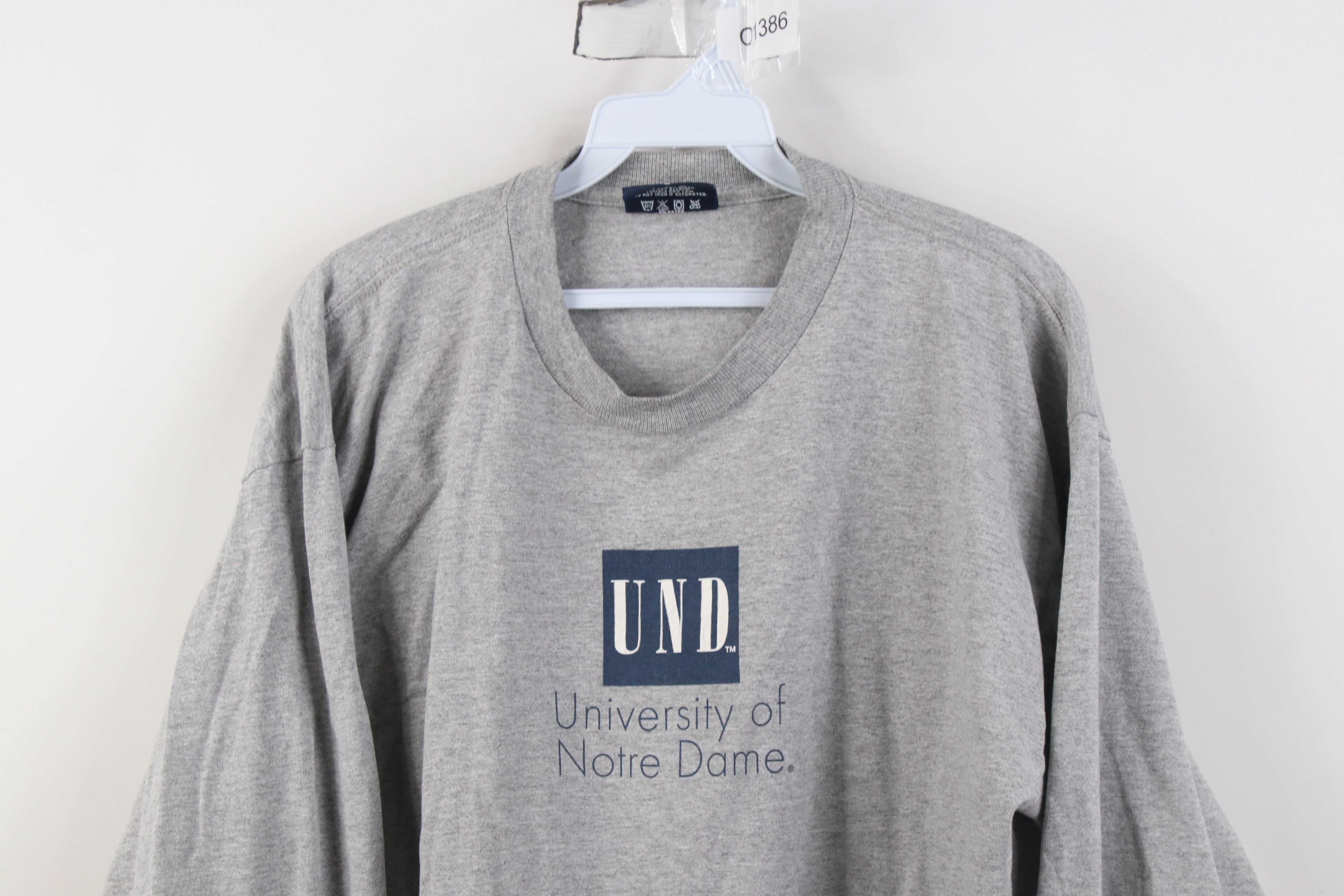 Vintage Vintage 90s University of Notre Dame Long Sleeve T-Shirt USA Size US L / EU 52-54 / 3 - 2 Thumbnail