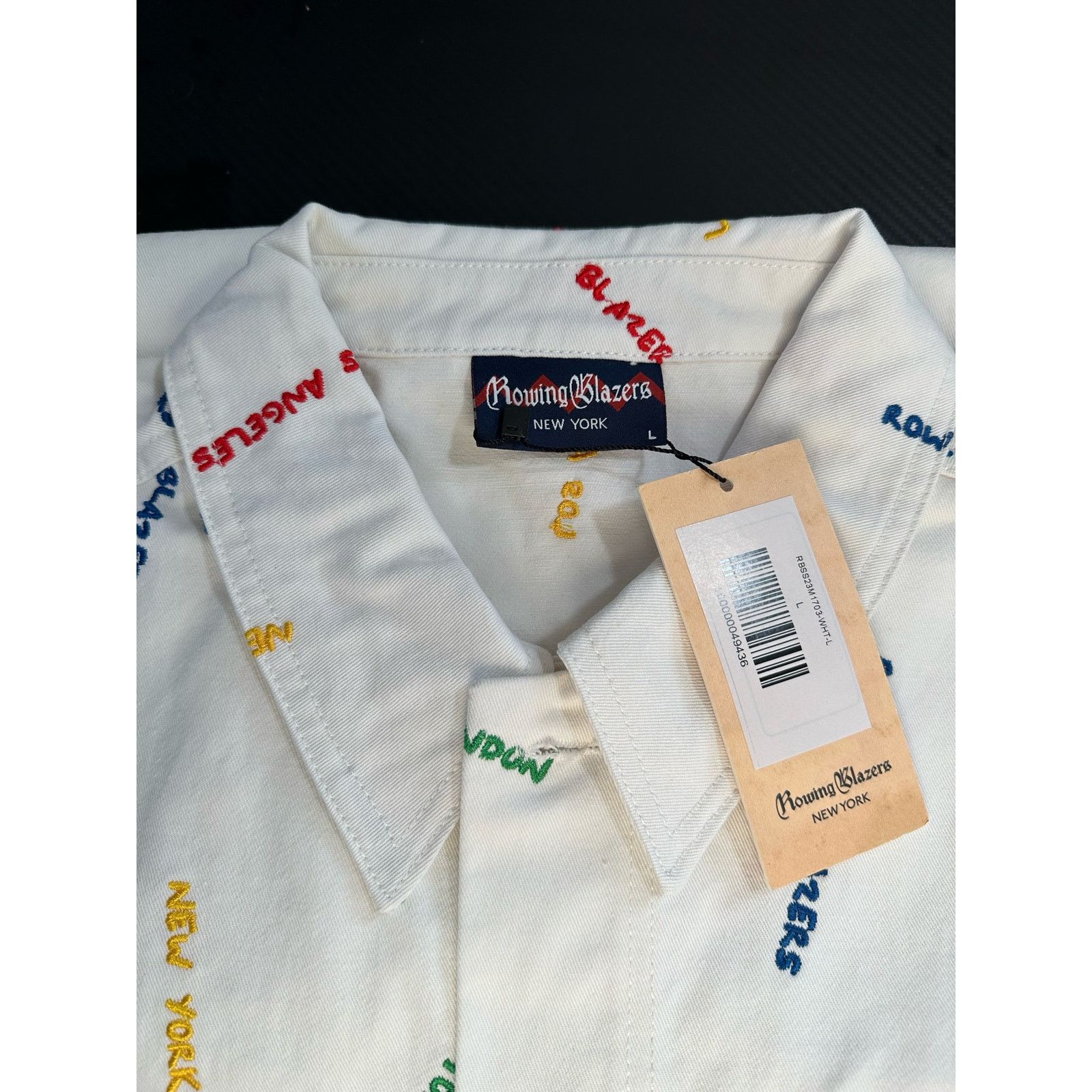 Rowing Blazers Rowing Blazers Cities Embroidered Chore Coat White Large NWT Size US L / EU 52-54 / 3 - 7 Thumbnail