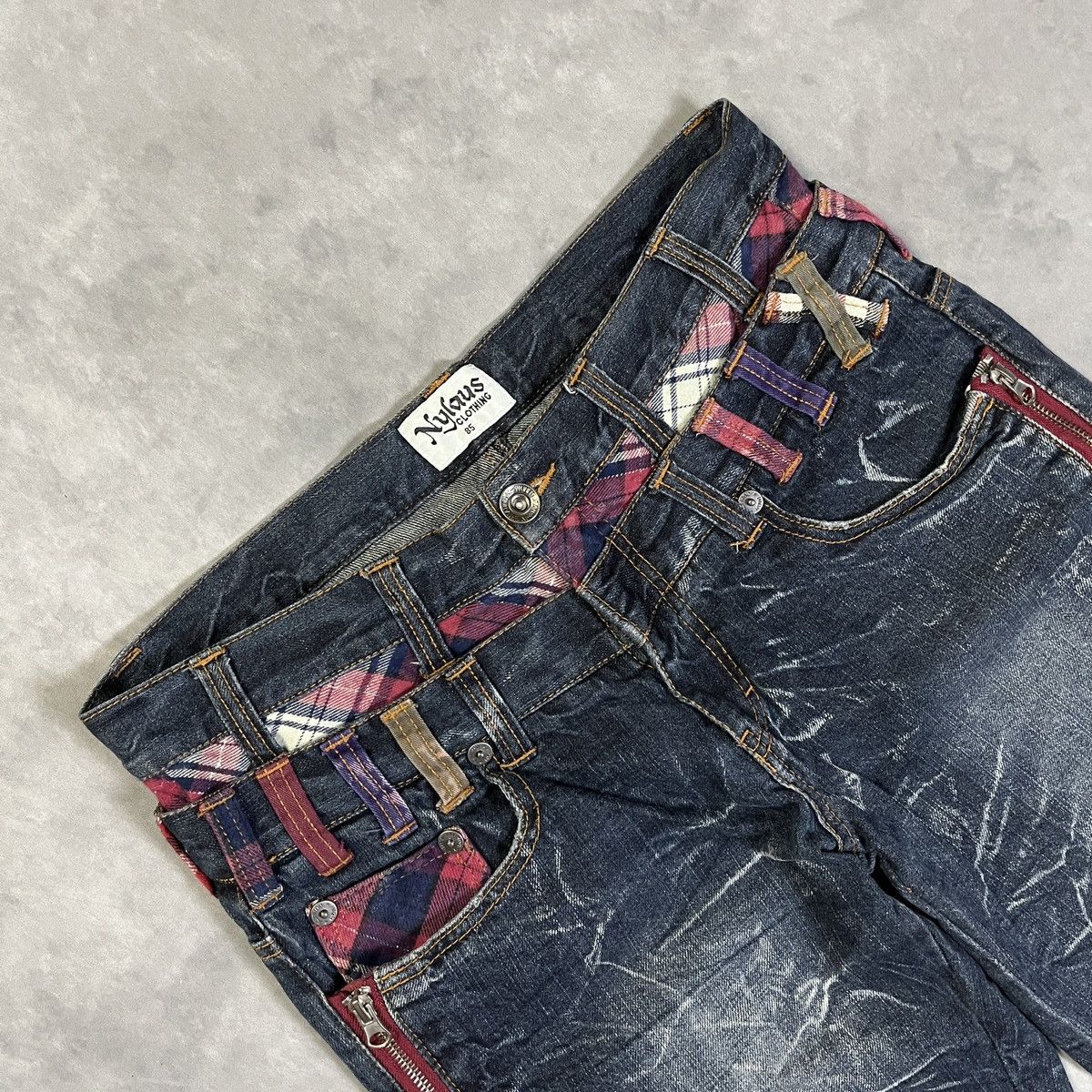 NYLAUS Double Waist Y2K Style Jeans