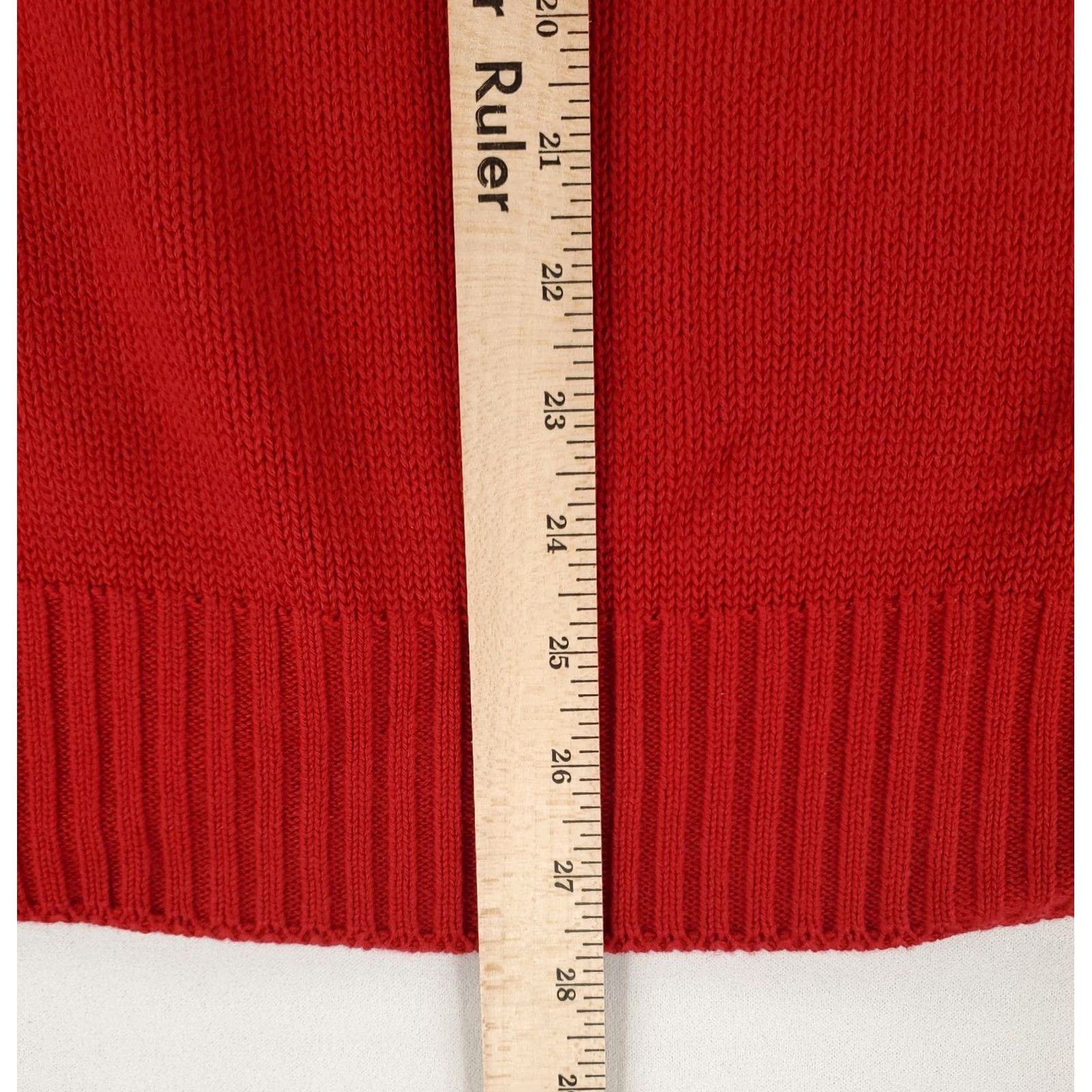 Lands' End Lands' End Sweater Crew Neck Cotton Red Made USA Fishermans Mens L Size US L / EU 52-54 / 3 - 6 Thumbnail