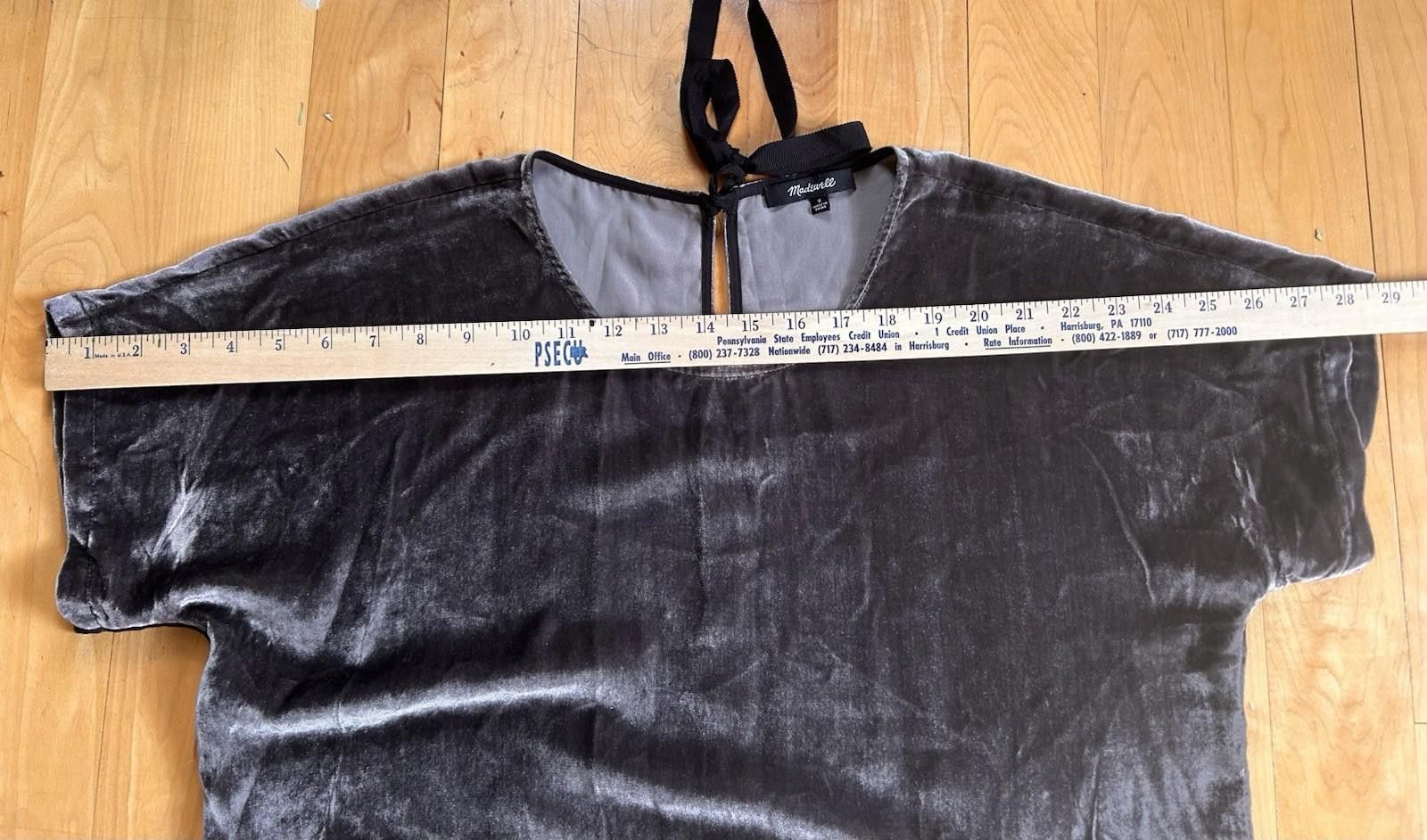 Madewell Madewell Crushed Velvet Dress Dark Metal Classic Core Size S / US 4 / IT 40 - 4 Thumbnail