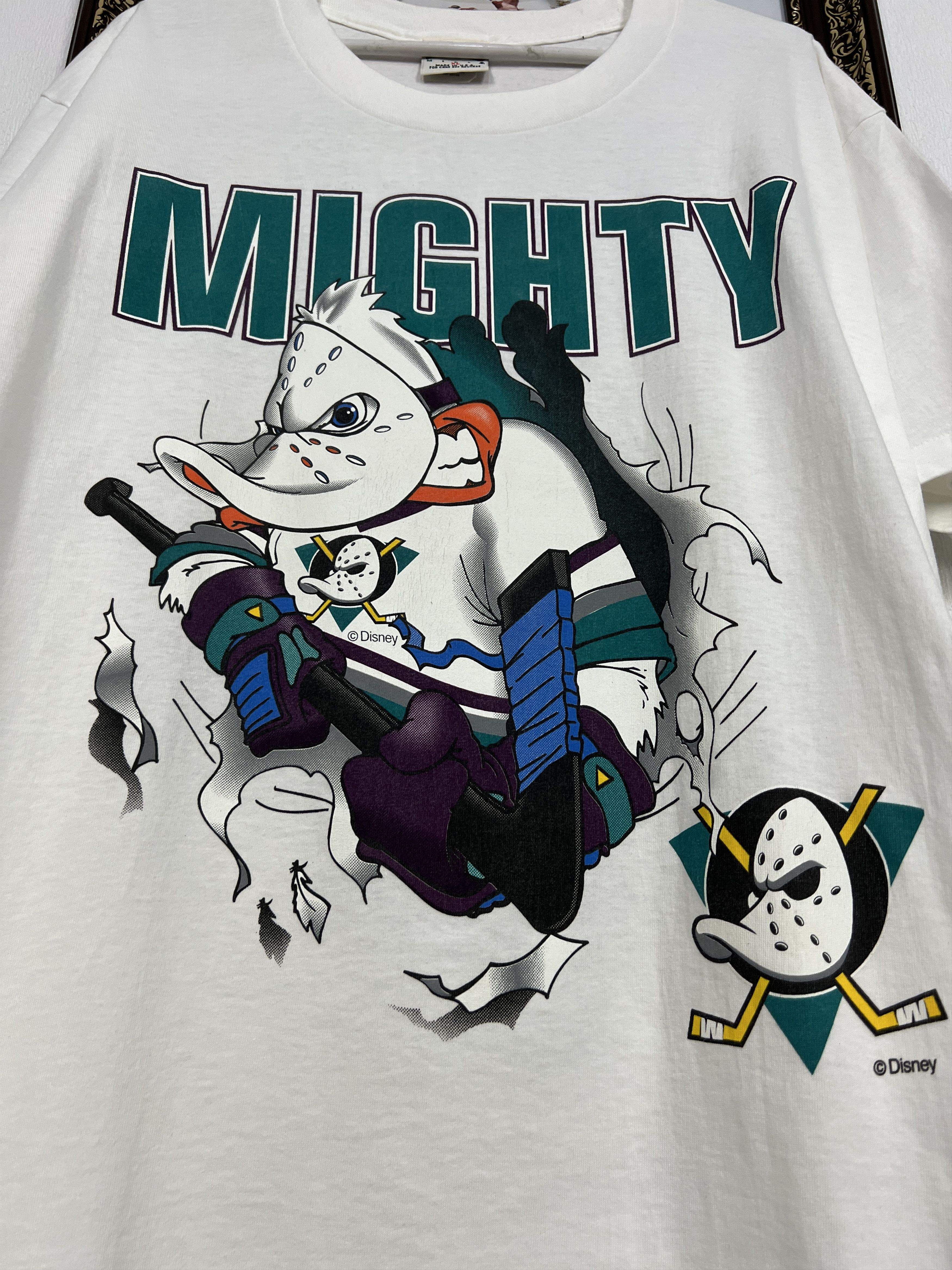 Nutmeg Vintage 90's Mighty Ducks NHL Hockey Shirt Nutmeg Over Print Size US XL / EU 56 / 4 - 3 Thumbnail