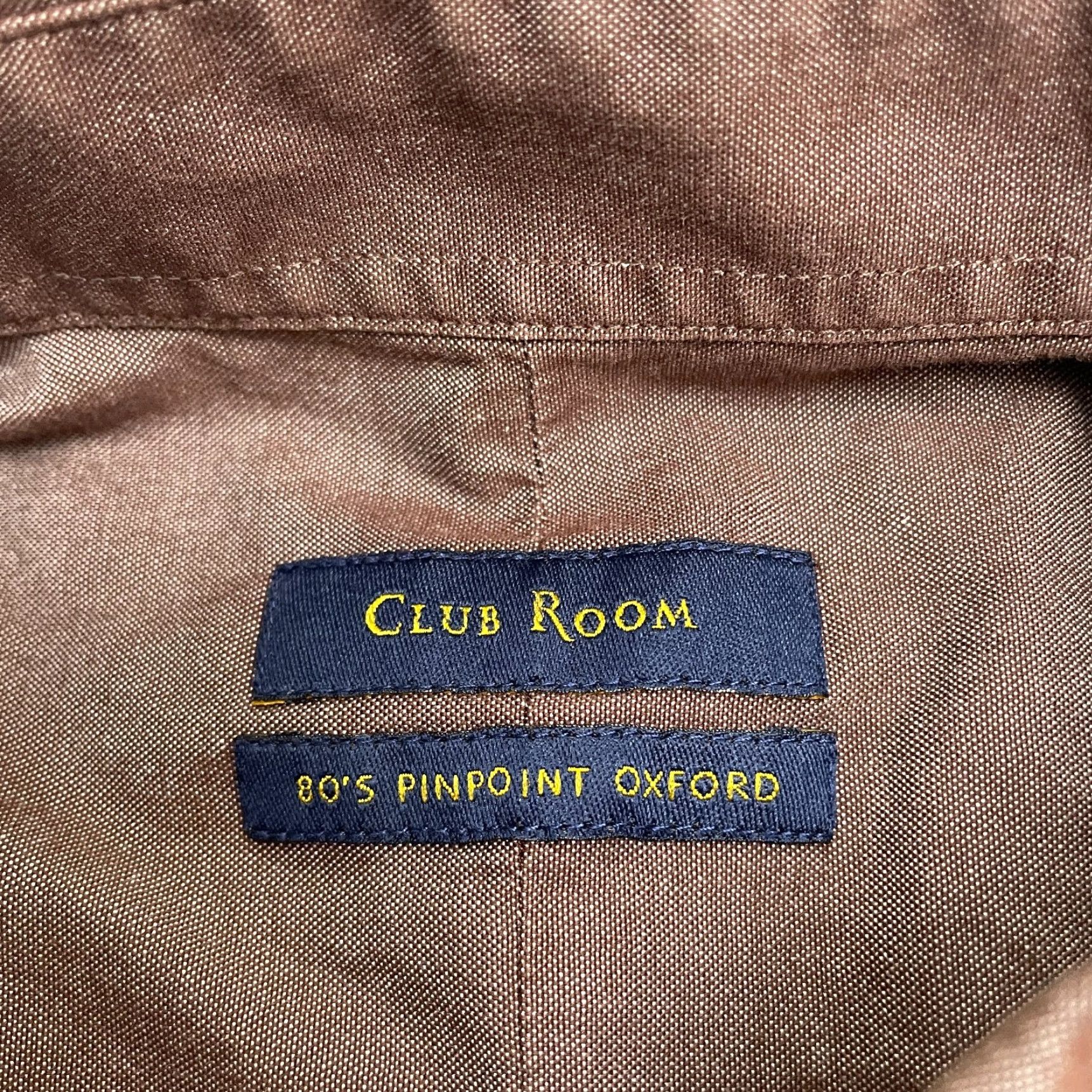 Club Room Club Room Shirt Mens 15 1/2 34/33 Brown Cotton Work Dress Oxford 80's Pinpoint Size 40R - 4 Thumbnail