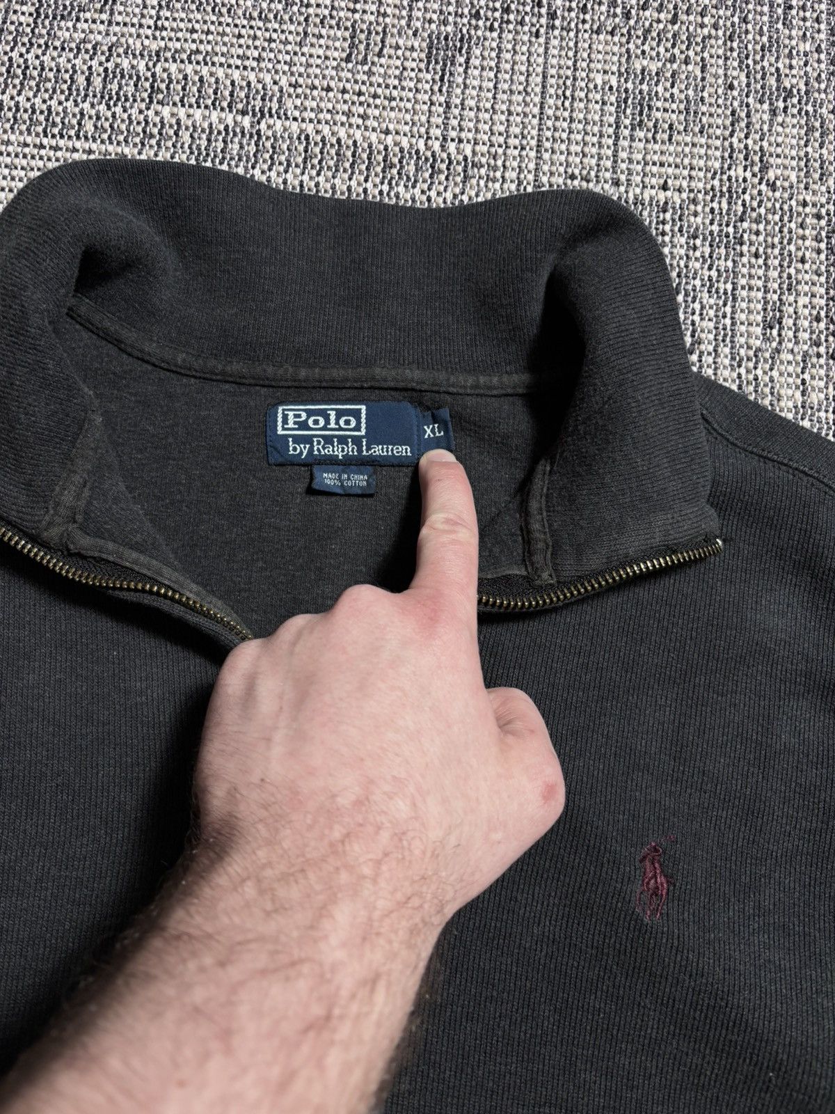 Polo Ralph Lauren Polo Ralph Lauren Vintage Gray 1/3 Zip Cotton Sweater Size US XL / EU 56 / 4 - 3 Thumbnail