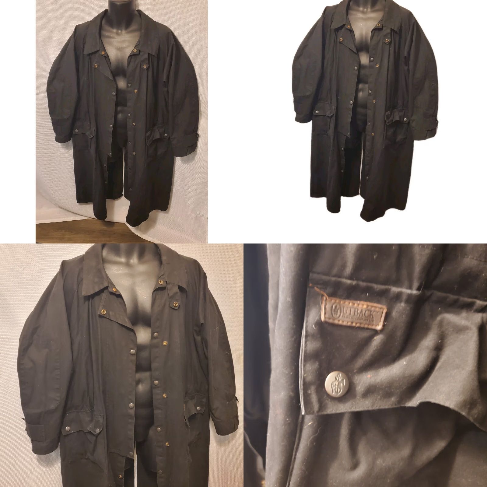 Ring Jacket Outback Trading Company Low Rider Duster Riding Jacket Mens Sz Med Black Rancher Size US M / EU 48-50 / 2 - 9 Thumbnail
