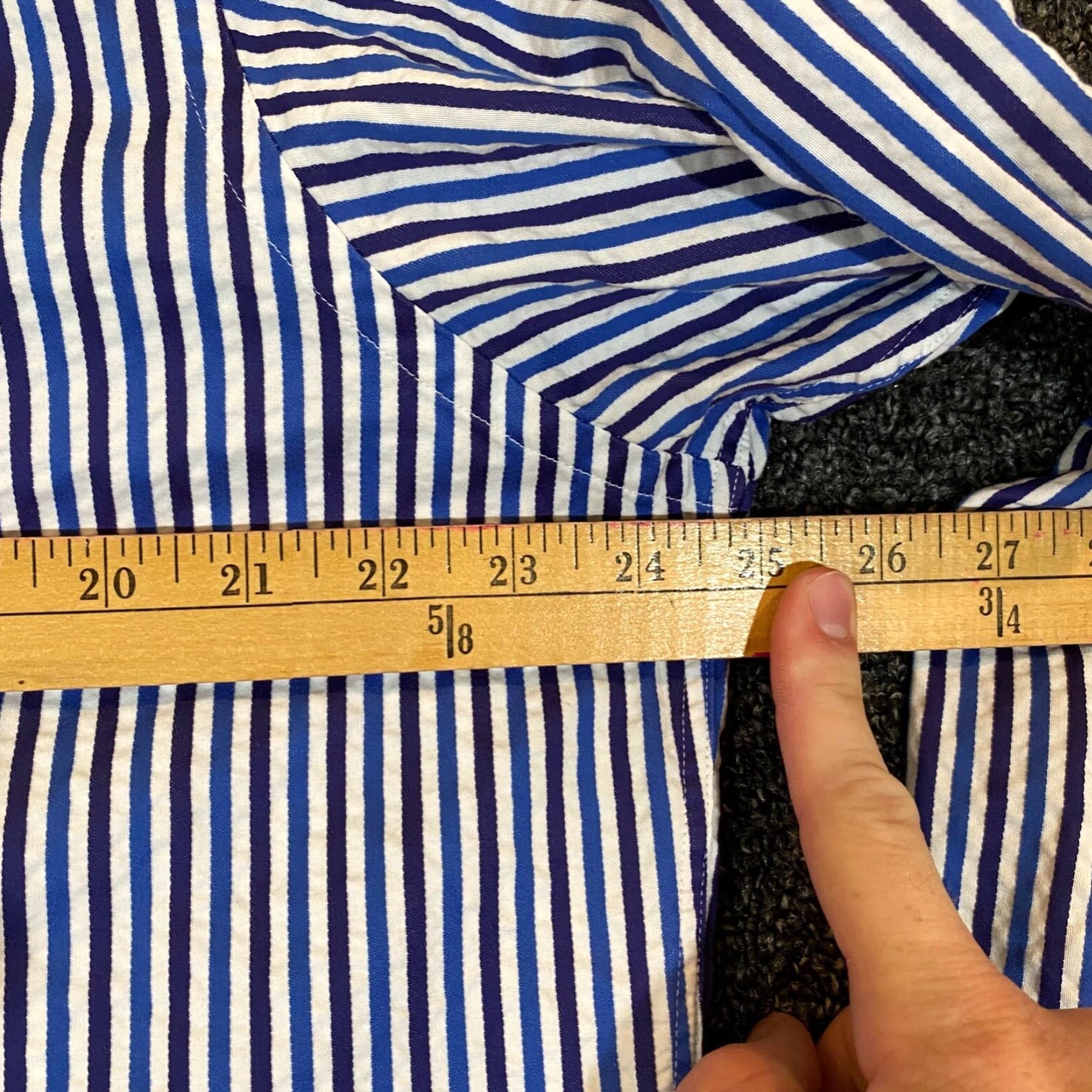 Etro VINTAGE ETRO Milano Shirt Mens 43 Blue Striped Cotton Button-Up Casual Dress L/S Italy Size US XL / EU 56 / 4 - 5 Thumbnail