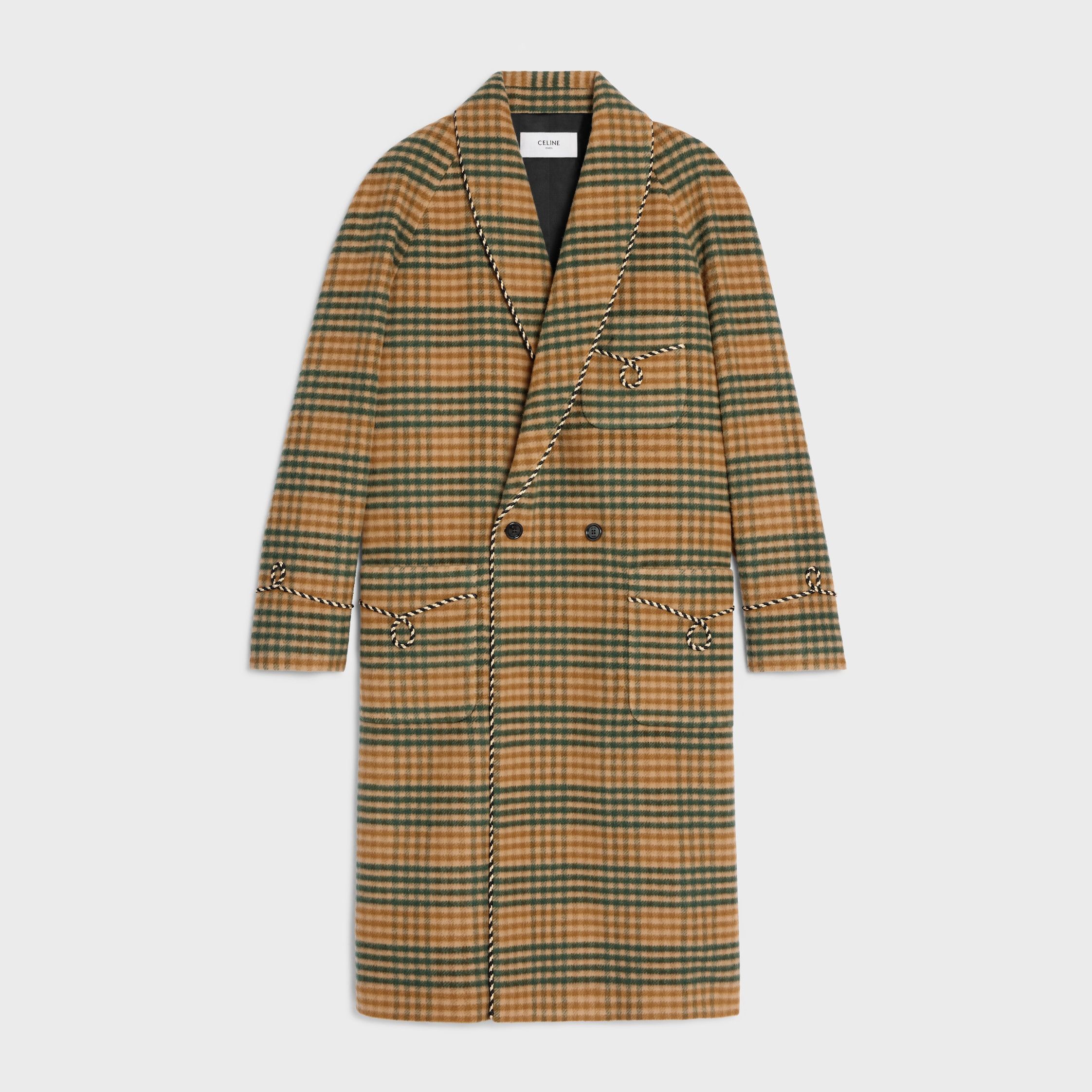 Celine SMOKING COAT IN TARTAN CHECKED WOOL brown/green Size US S / EU 44-46 / 1 - 1 Thumbnail