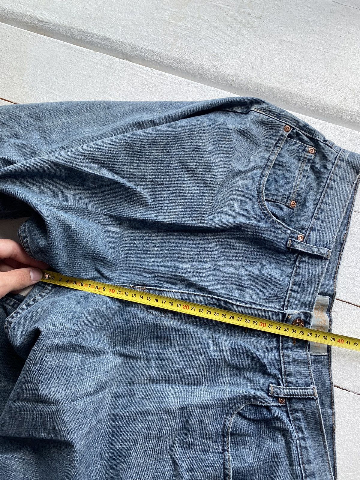 Vintage × Wrangler 🔥BAGGY RELAXED WRANGLER WIDE LEG JEANS 38x32 RARE VNTG MENS Size US 38 / EU 54 - 10 Thumbnail