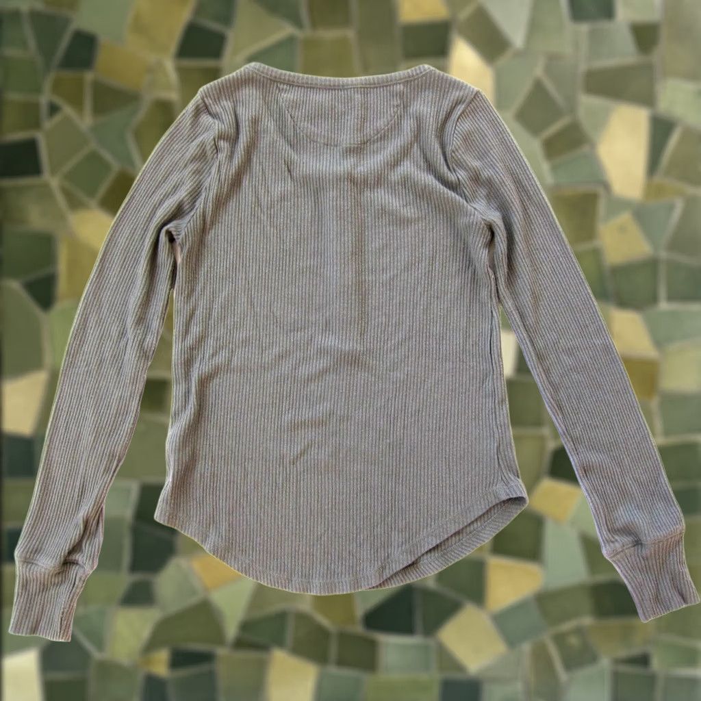 Faherty Faherty Shirt Small Green Ribbed Rayon Stretch Scoop Neck Long Sleeve Top Blouse Womens Size S / US 4 / IT 40 - 1 Thumbnail