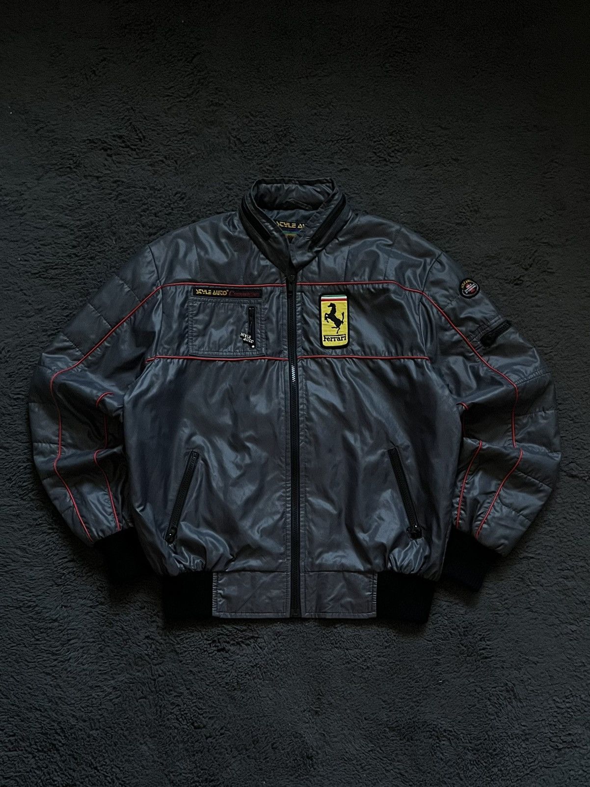 Vintage 80s Style Auto Ferrari Jacket (Made in Hong Kong, M)