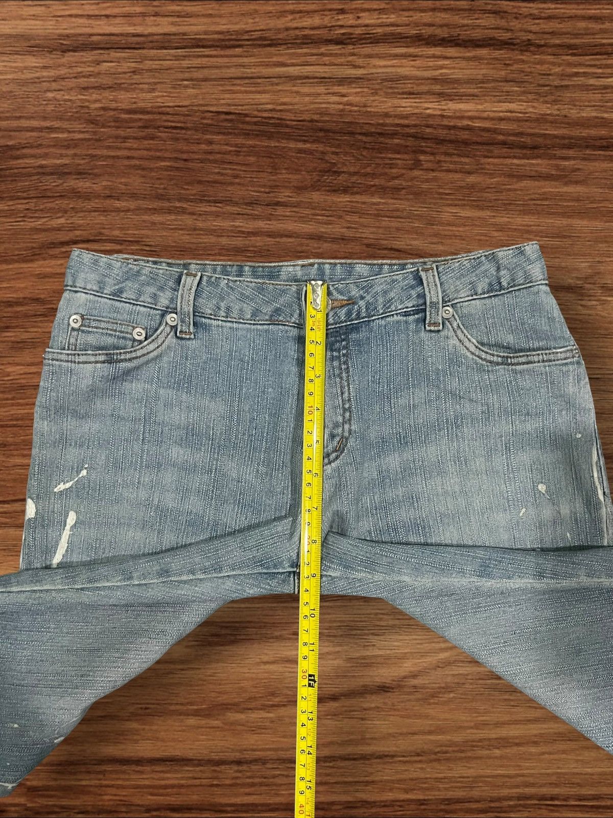 Hysteric Glamour × Japanese Brand × Tornado Mart Japanese Brand Paint Splattered Blue Wash Retro Flare Jeans Size US 29 - 13 Thumbnail