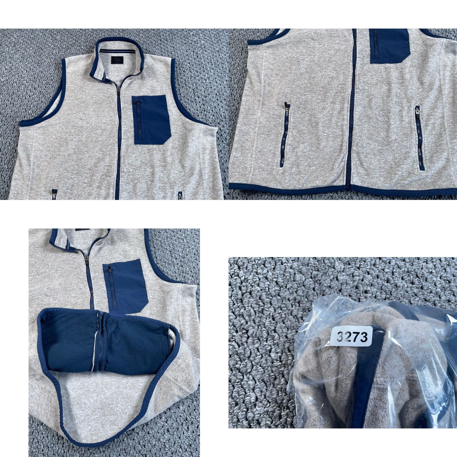 Abercrombie & Fitch Abercrombie & Fitch Zip Fleece Vest XL Beige Dark Blue Outdoor Hiking Size US XL / EU 56 / 4 - 8 Thumbnail
