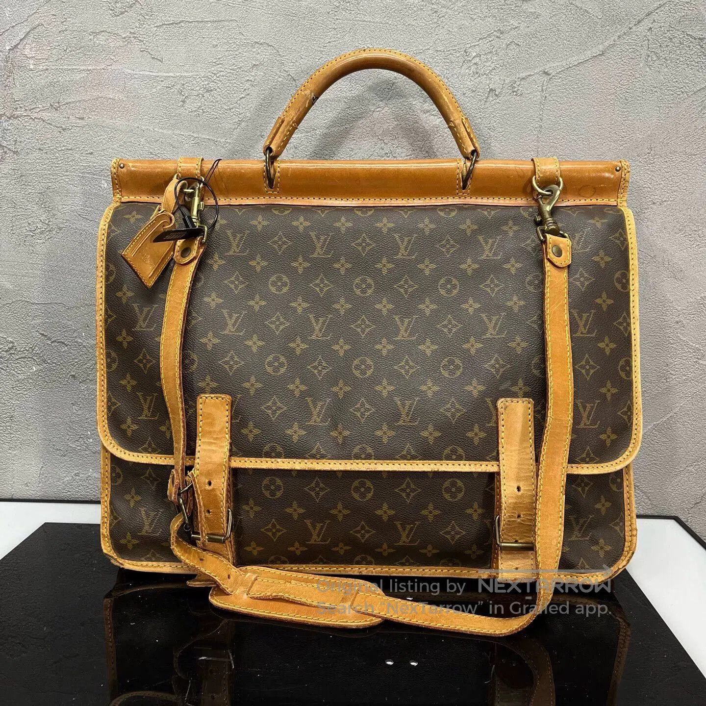 Louis Vuitton Beige Patterned Satchel Briefcase Bag. Size ONE SIZE - 2 Thumbnail