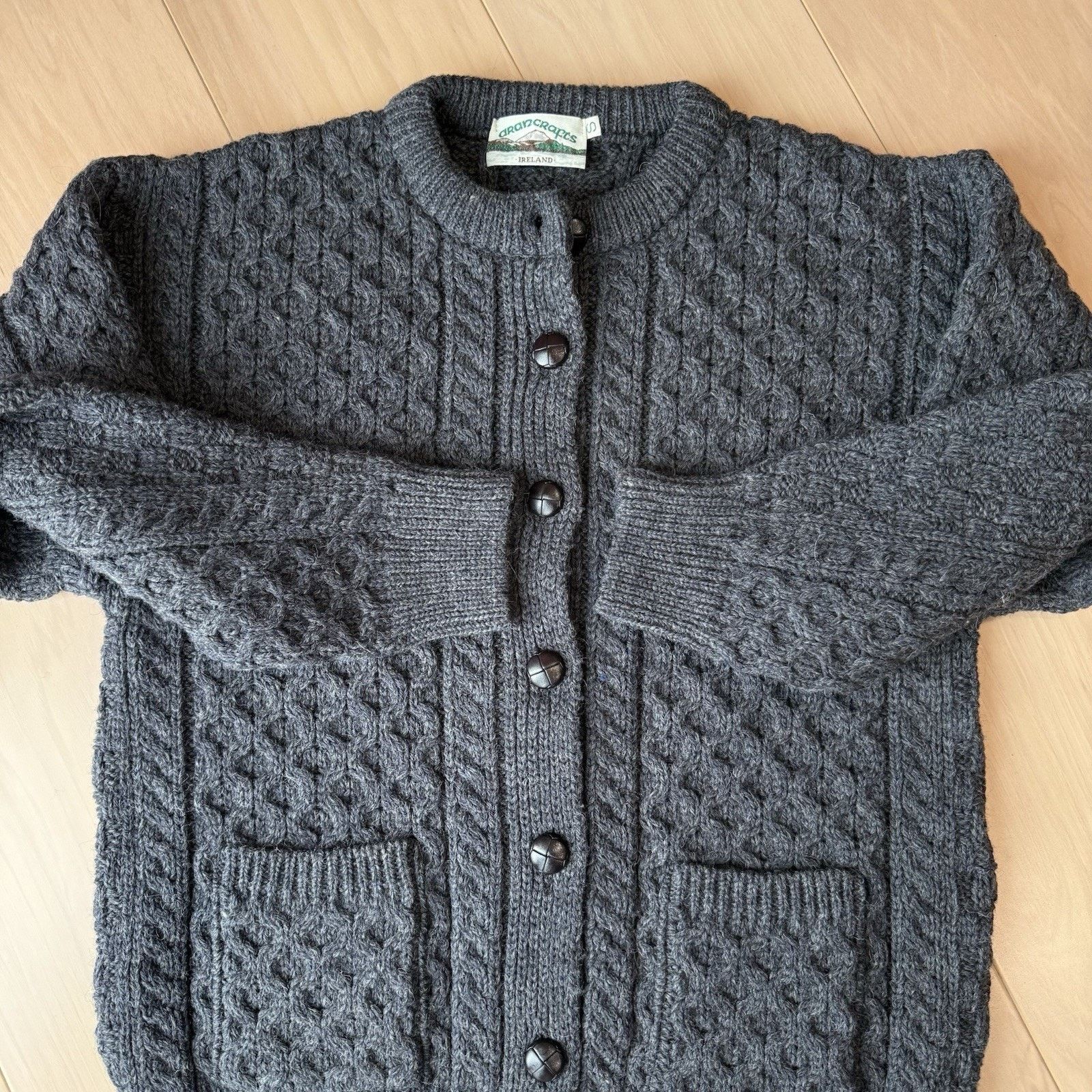 Aran Crafts Aran Crafts Cable Knit Cardigan Gray Wool Ireland Fisherman Size S / US 4 / IT 40 - 5 Thumbnail