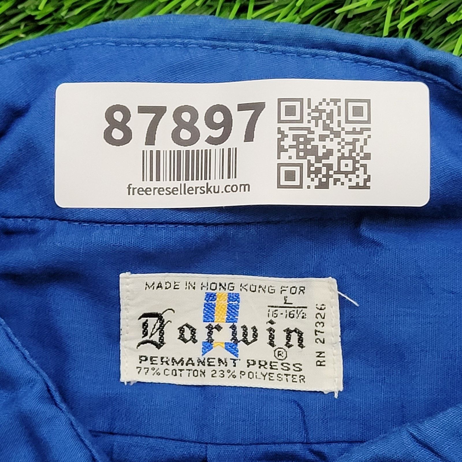Other VTG 90s MOD Darwin Hippie Shirt Large 16.5 23x31 Baggy Blue Size US L / EU 52-54 / 3 - 7 Thumbnail