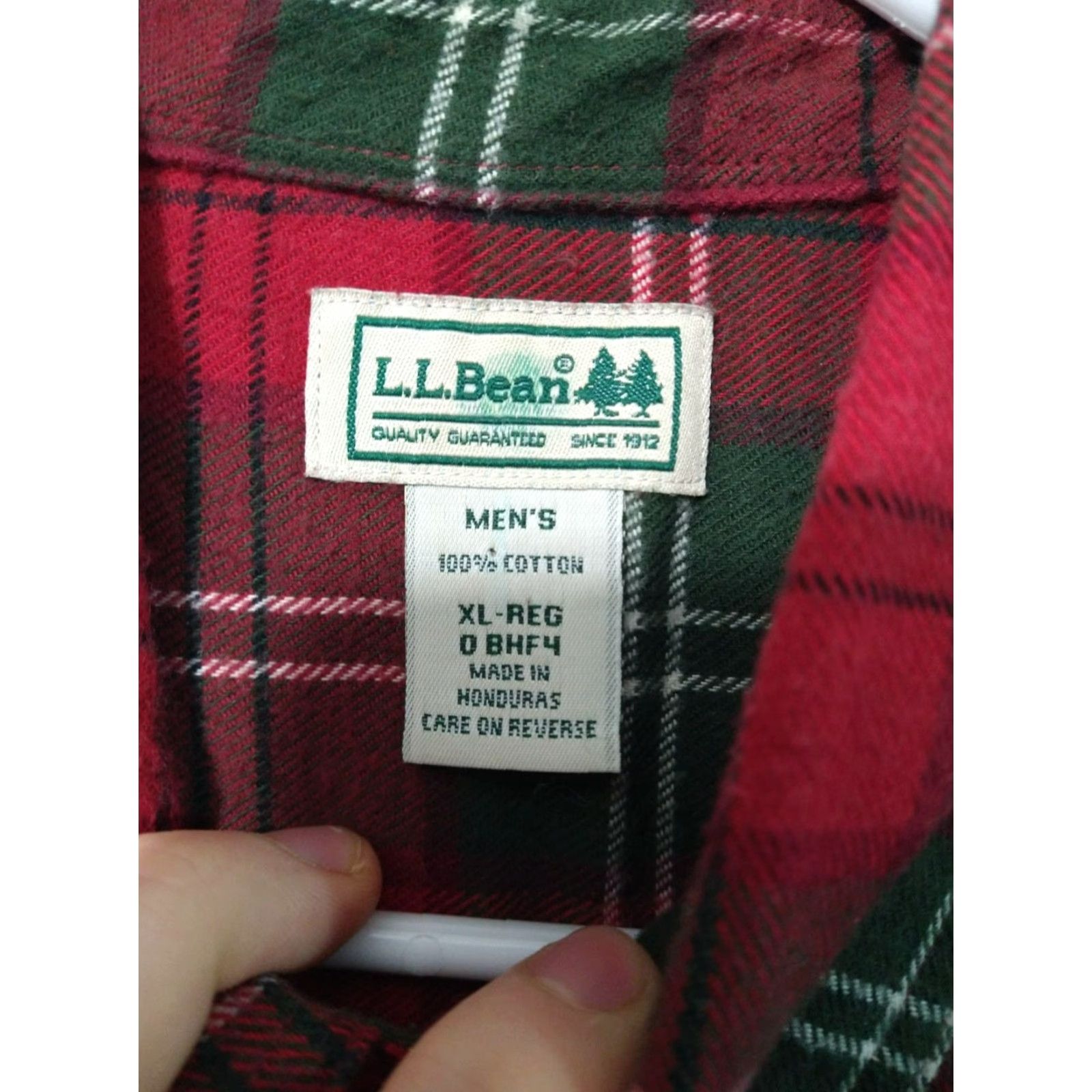 Vintage VINTAGE L.L.Bean Shirt Mens XL Red Plaid Flannel Button-Up Long Sleeve Cotton Garment Size US XL / EU 56 / 4 - 7 Thumbnail