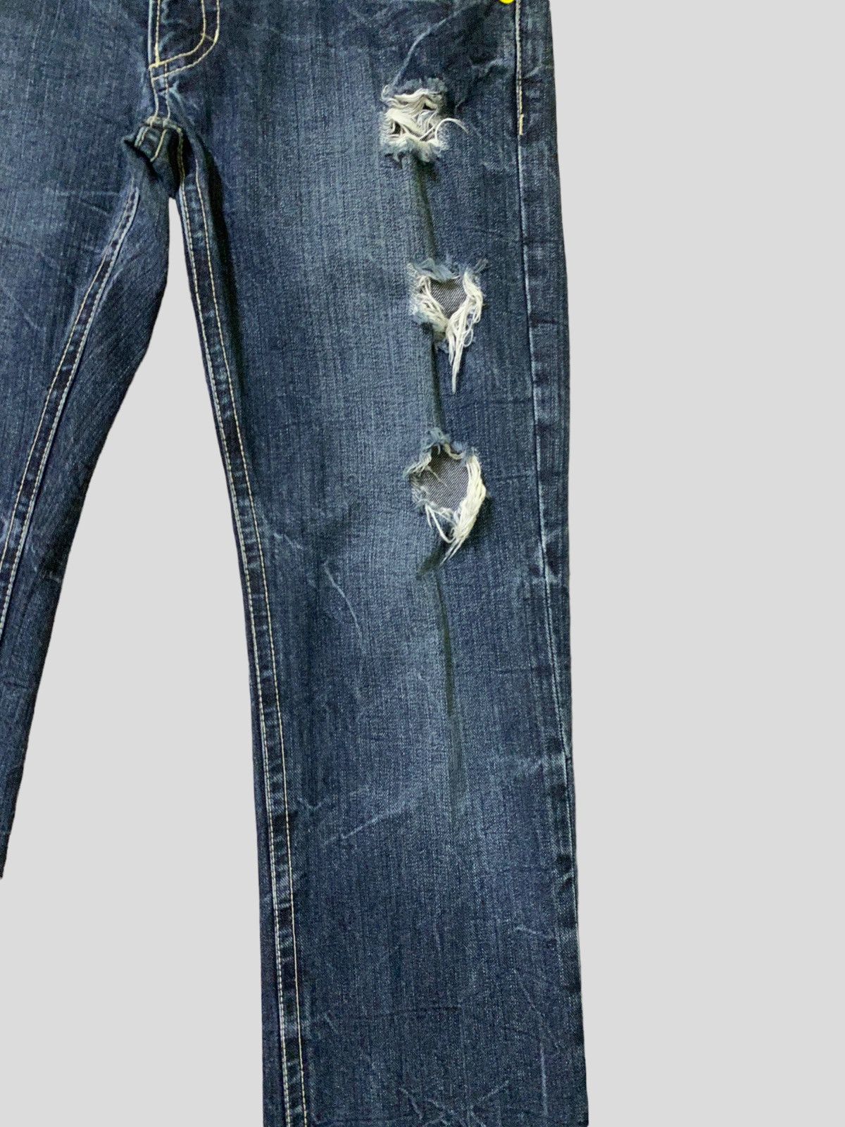 Designer × Japanese Brand × Vintage Distress Denim Hapipiness Embroidery Design Size US 30 / EU 46 - 6 Thumbnail