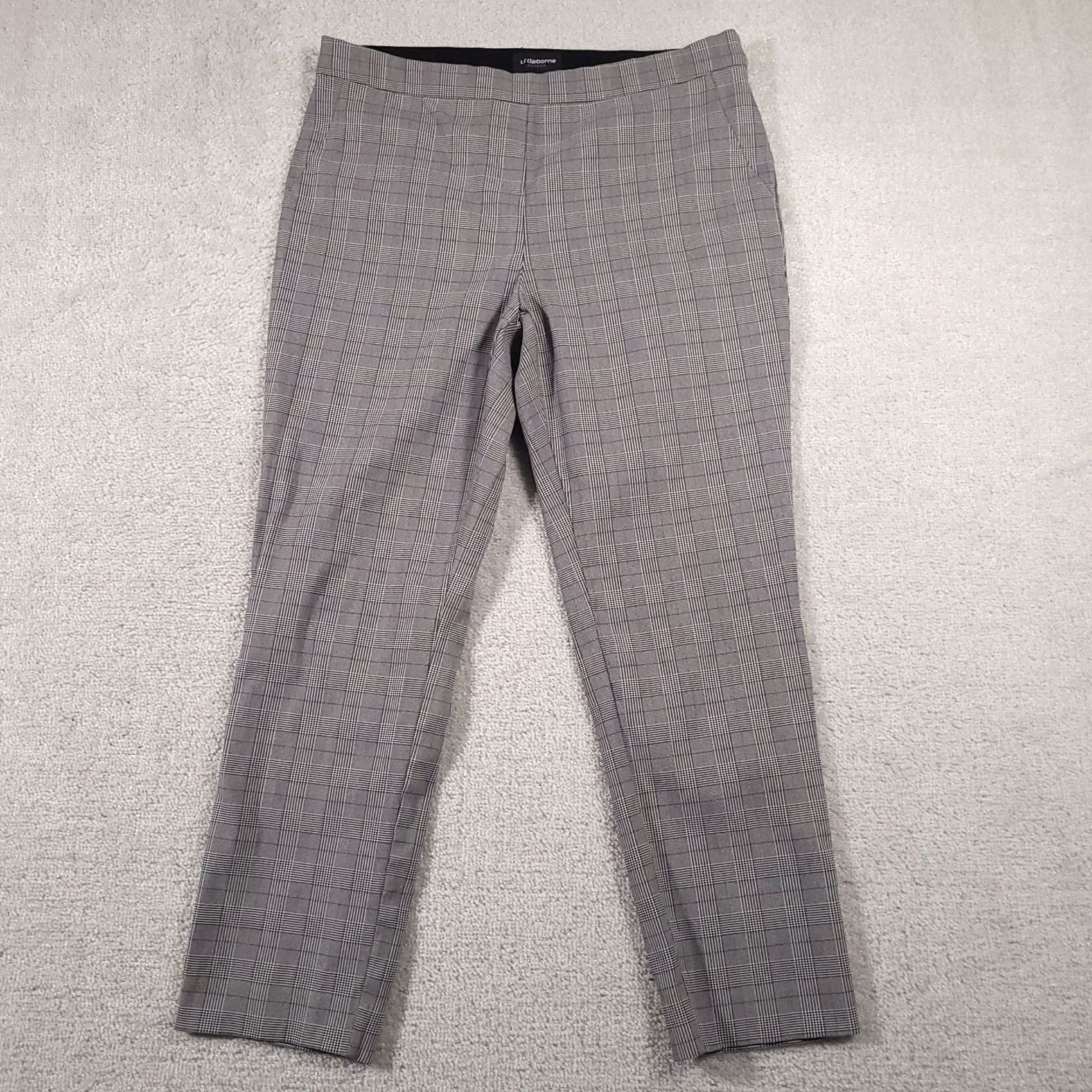Liz Claiborne Liz Claiborne Career Emma Classic Ankle Plaid Pattern Pants Pull On Women's 14 Size 36" / US 14 / IT 50 - 2 Thumbnail