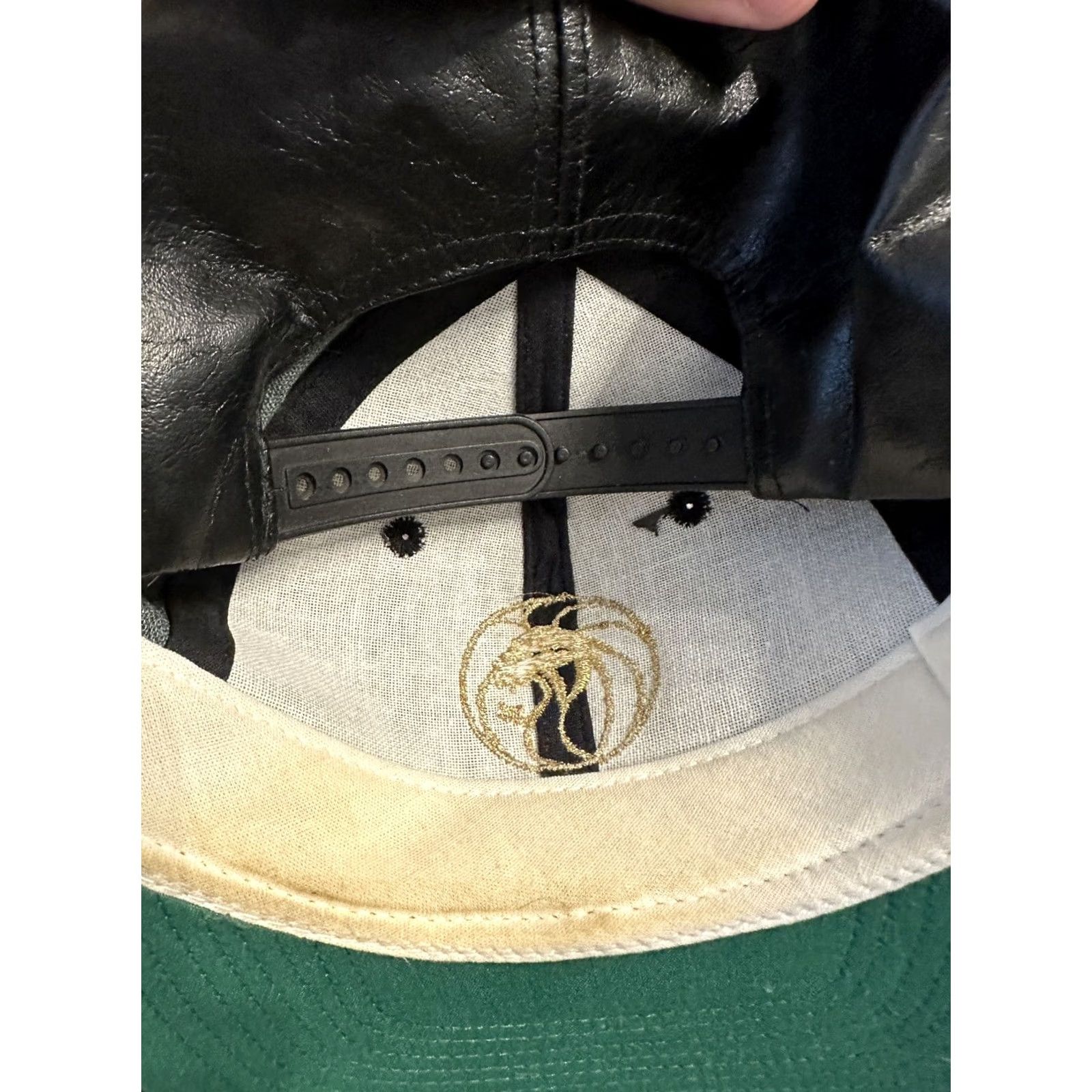 Vintage Vintage MGM Grand Las Vegas Leather SnapBack Hat Casino Hotel Gold Embroid 1992 Size ONE SIZE - 2 Thumbnail