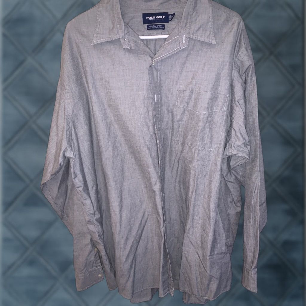 Ralph Lauren Polo Golf Ralph Lauren Lowell Sport Long Sleeve Button Front Shirt 2XL Gray Mens Polo Golf Shirt Size US XXL / EU 58 / 5 - 1 Thumbnail
