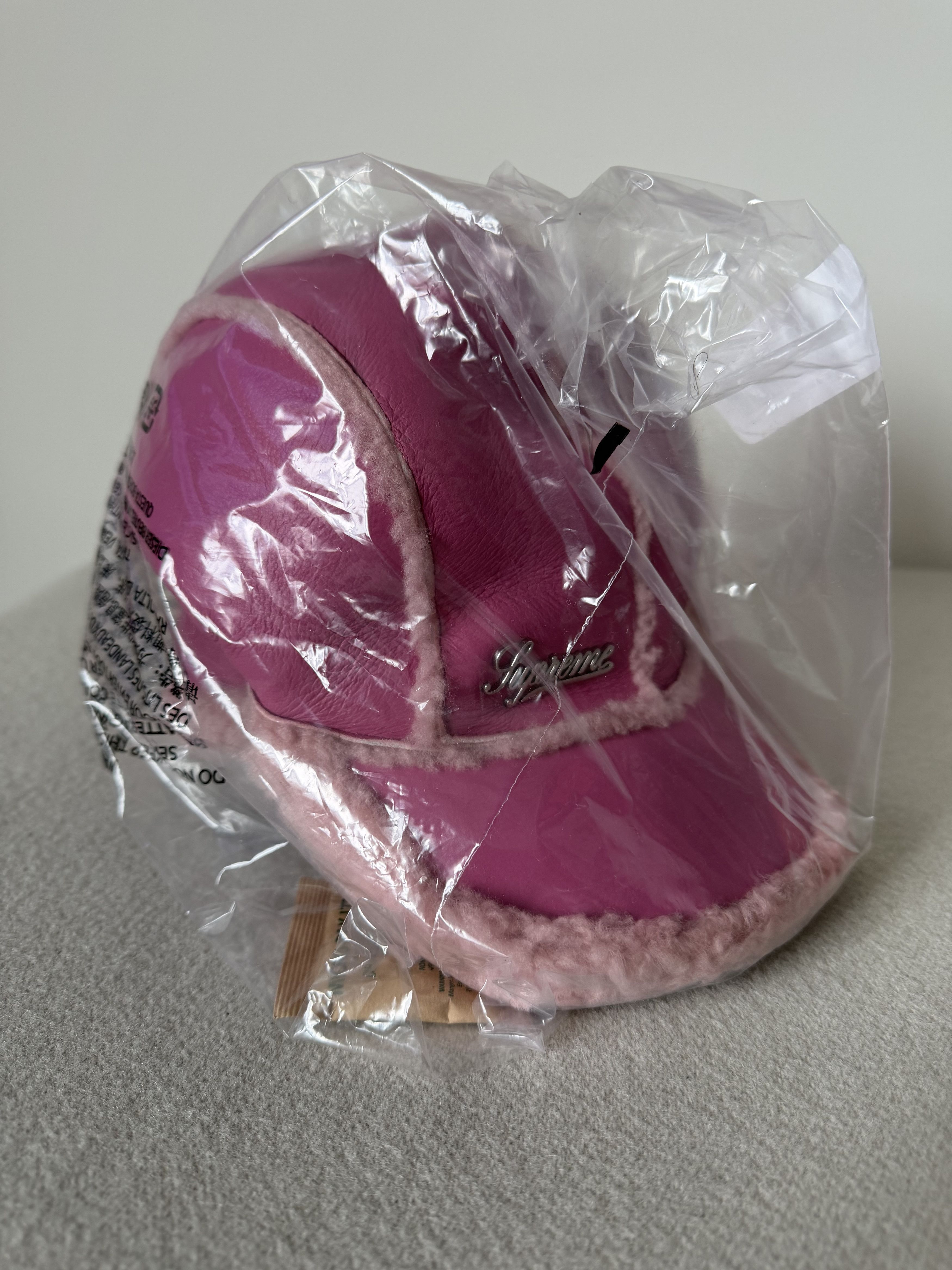 Supreme Supreme Shearling Lined Earflap Cap in Pink Size ONE SIZE - 3 Thumbnail