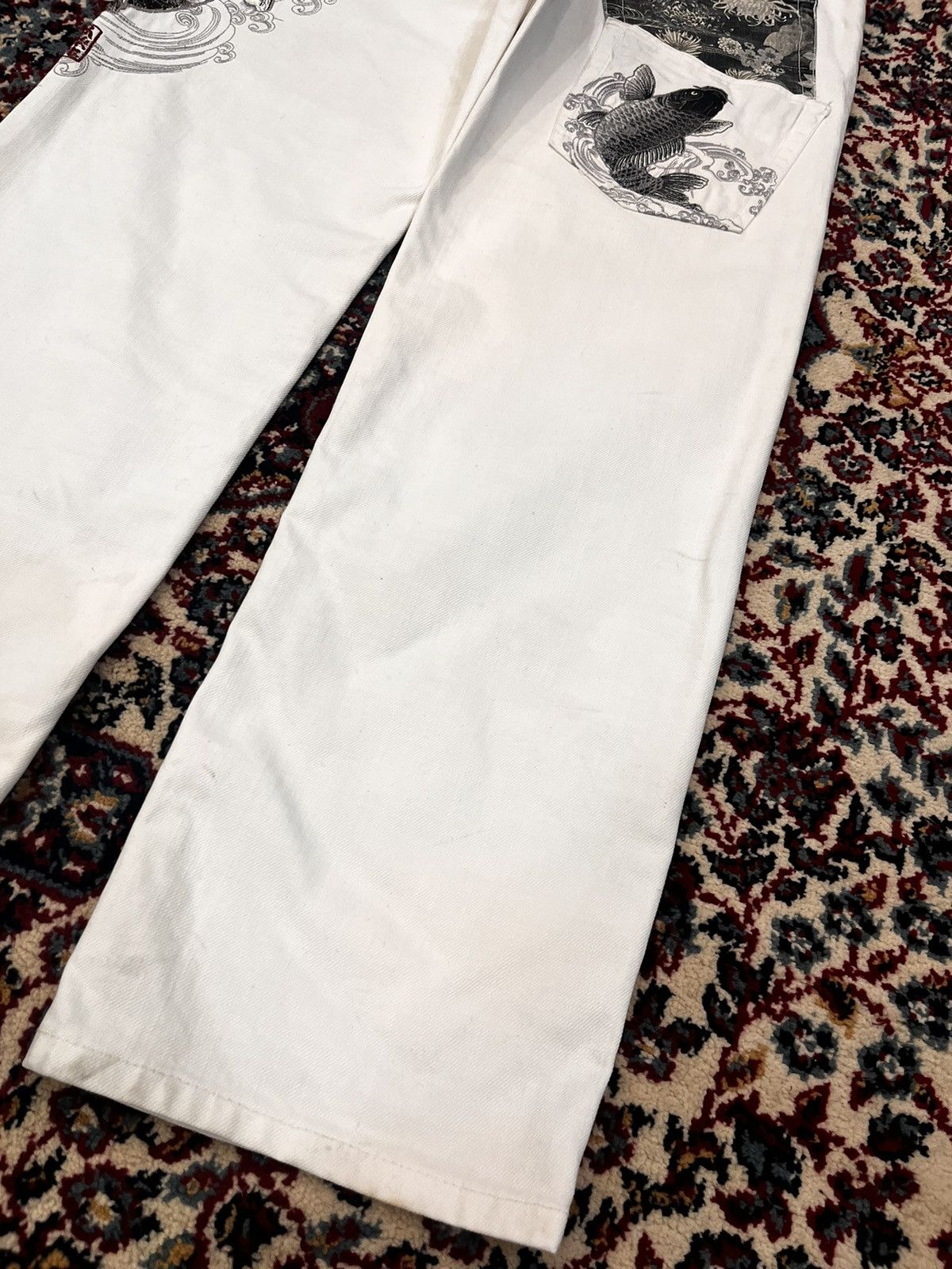 Japanese Brand Crazy vintage Karakuri Tamashi embroidered denim Size US 32 / EU 48 - 11 Thumbnail