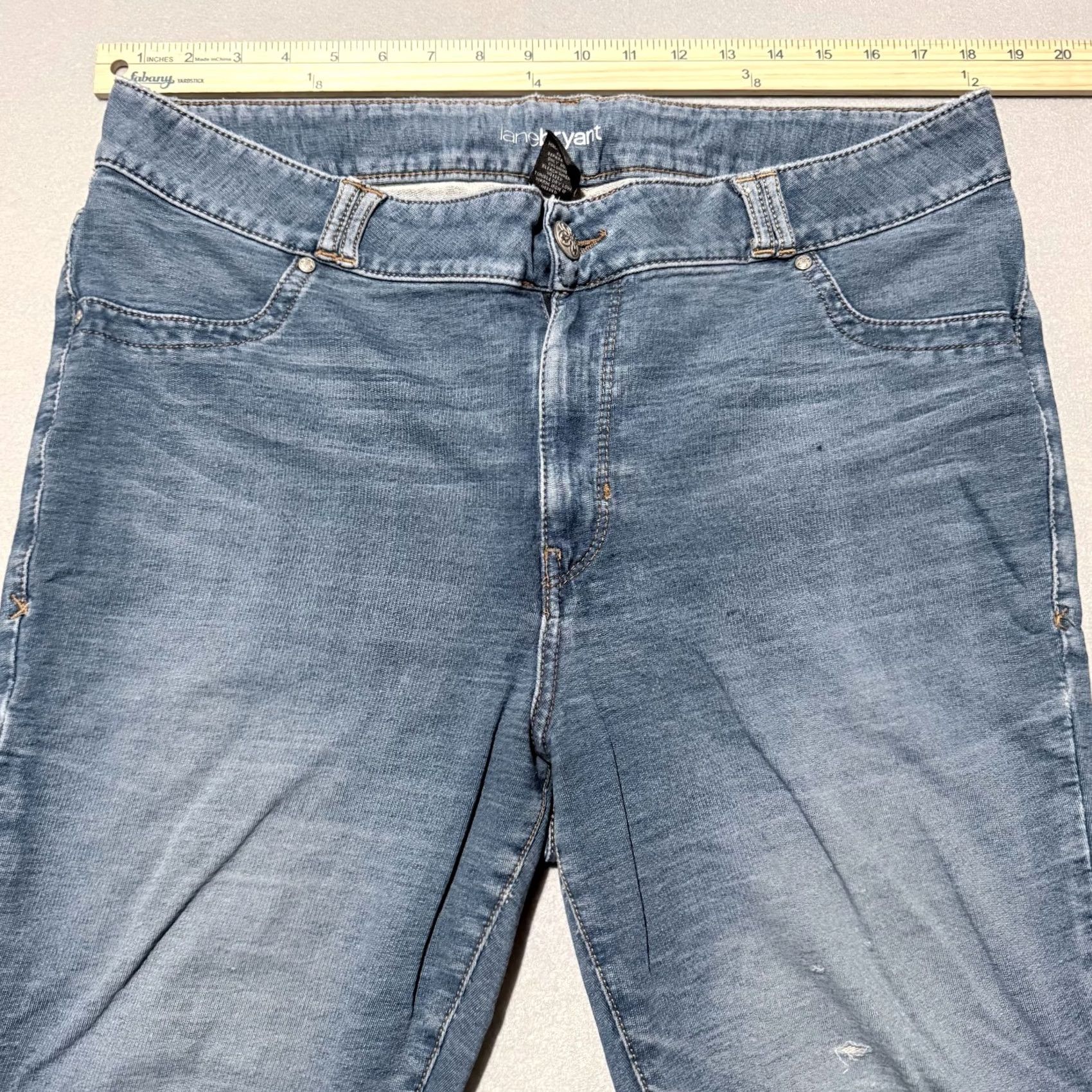Vintage Lane Bryant Jeans Women's Medium Wash Denim Distressed Classic Straight - 18 Size 40" / US 18 - 3 Thumbnail