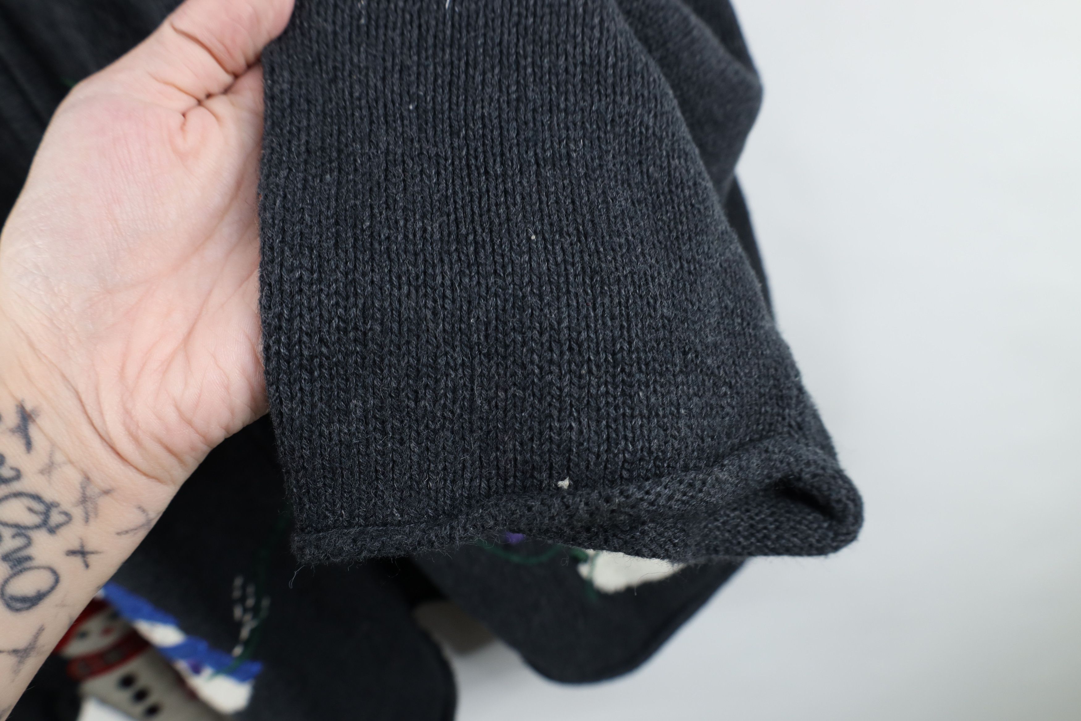 Vintage Vintage 90s Streetwear Snowman Marled Knit Full Zip Sweater Size 3XL / US 20-22 - 10 Thumbnail