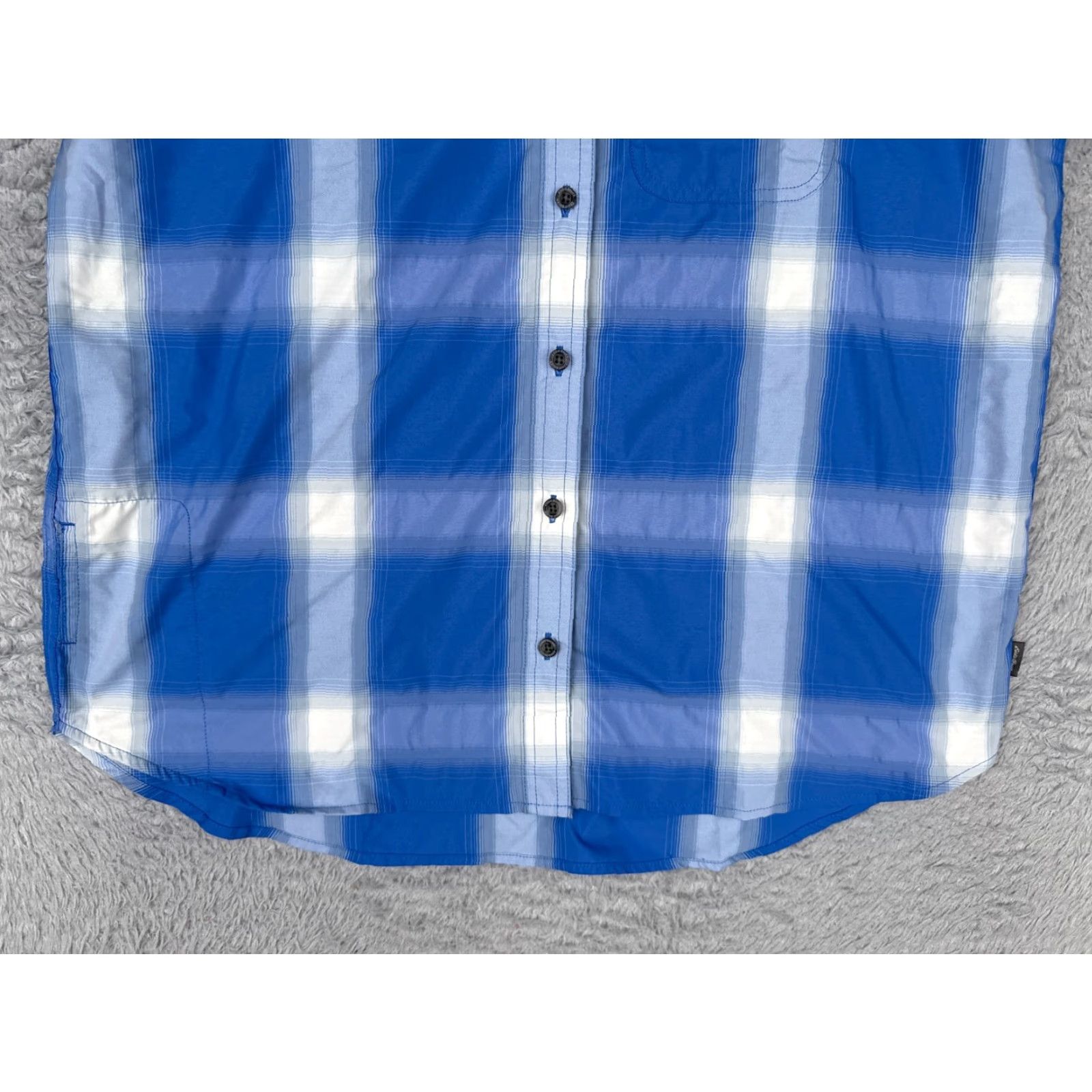 Eddie Bauer Eddie Bauer Shirt Womens Plaid Button-Up Short Sleeve Blue M Casual Travel Workwear Fish Theme Pockets Breathing All Seasons Cotton Size M / US 6-8 / IT 42-44 - 5 Thumbnail