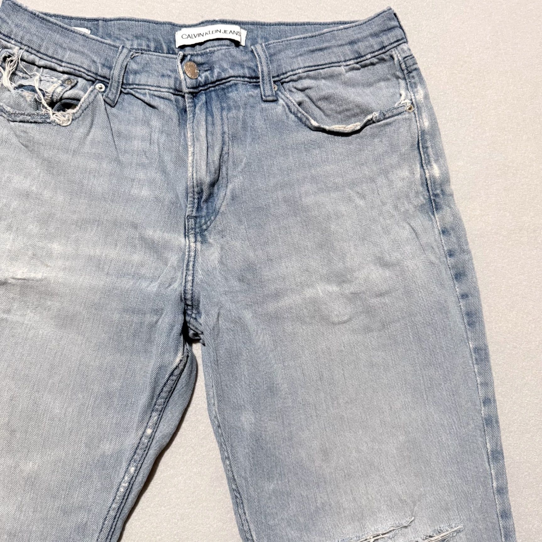 Calvin Klein Calvin Klein Jeans Straight Leg Denim Jeans Men's Blue Distressed - 32x30 Y2K Size US 32 / EU 48 - 3 Thumbnail