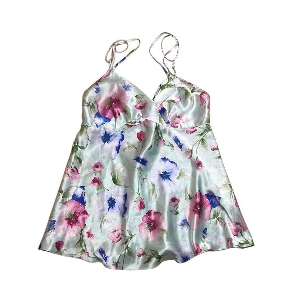 Vintage Y2K Vintage Secret Treasures Floral Satin babydoll slip dres Size S / US 4 / IT 40 - 2 Thumbnail